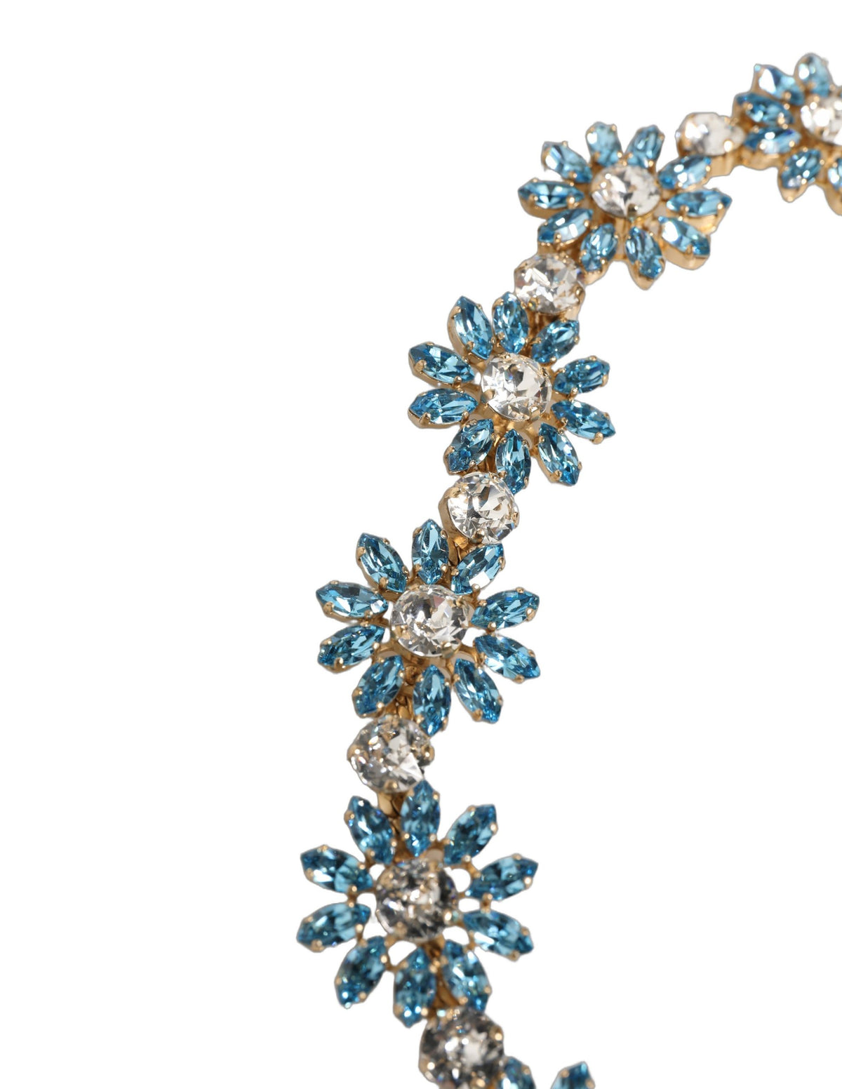 Dolce & Gabbana Green Leather Daisy Crystal Embellished Waist Belt - view 3