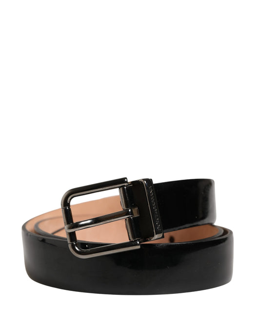 Dolce & Gabbana Men Black Classic Leather Metal Buckle Belt - YSONA