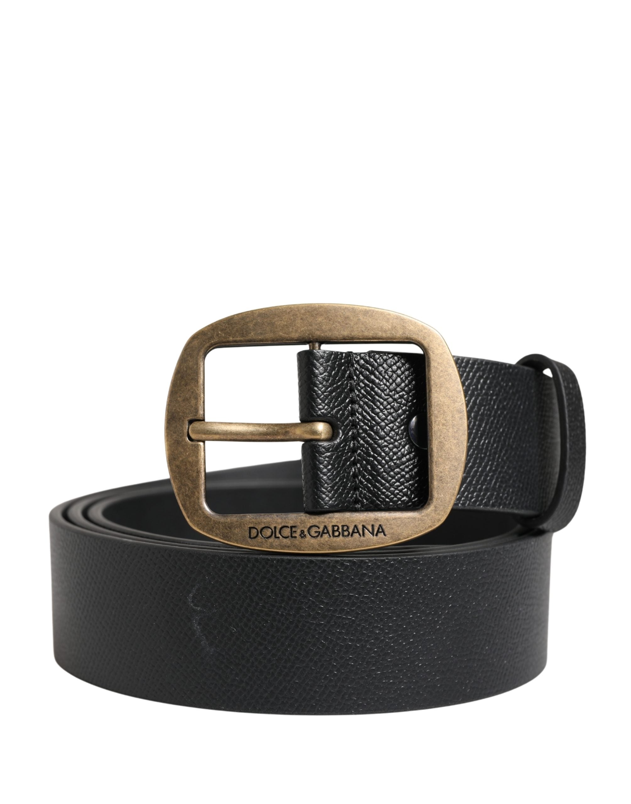 Dolce & Gabbana Men Black Classic Leather Metal Buckle Belt - view 2
