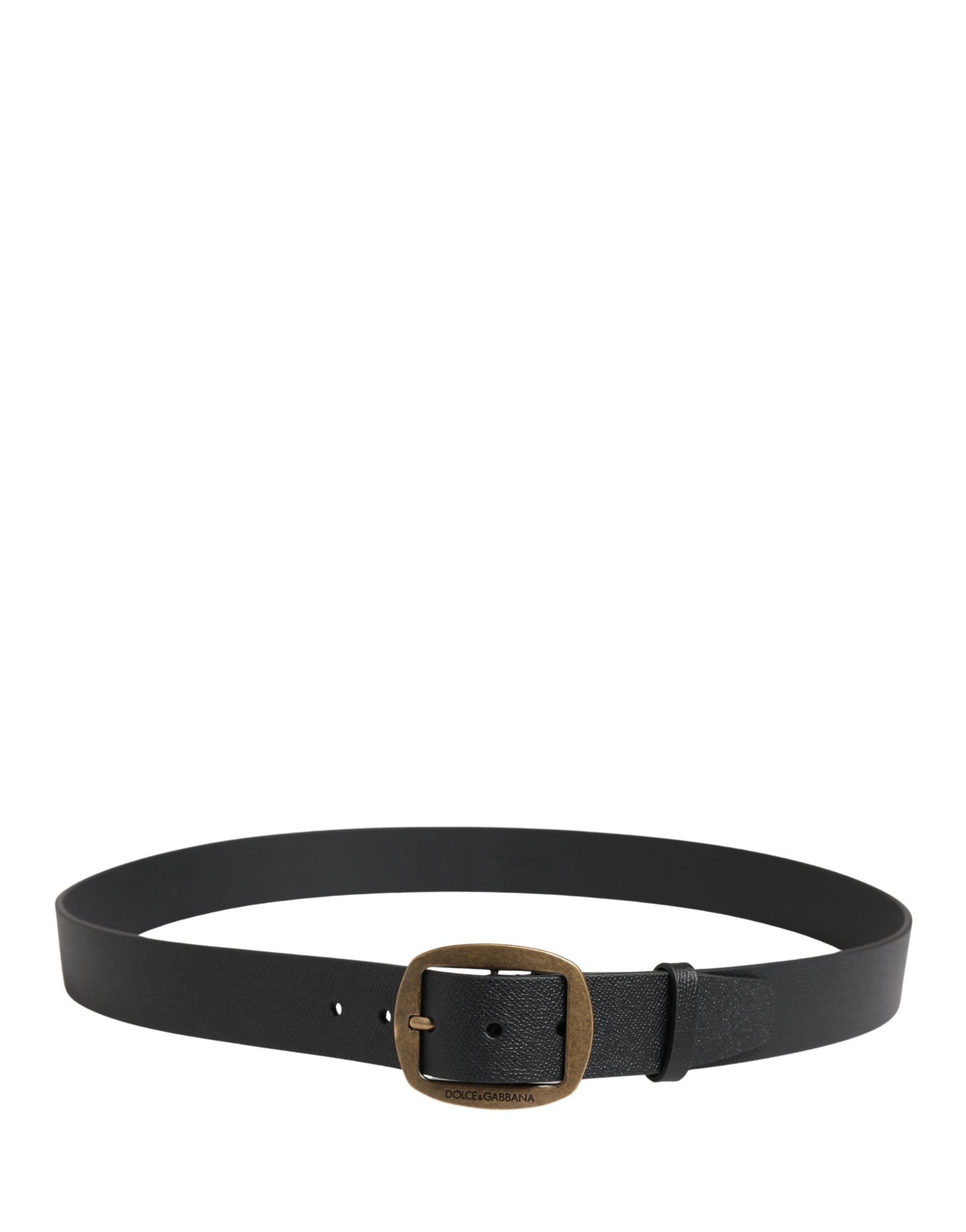 Dolce & Gabbana Men Black Classic Leather Metal Buckle Belt - view 3