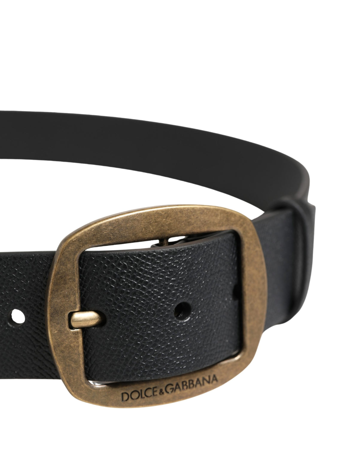 Dolce & Gabbana Men Black Classic Leather Metal Buckle Belt - view 4