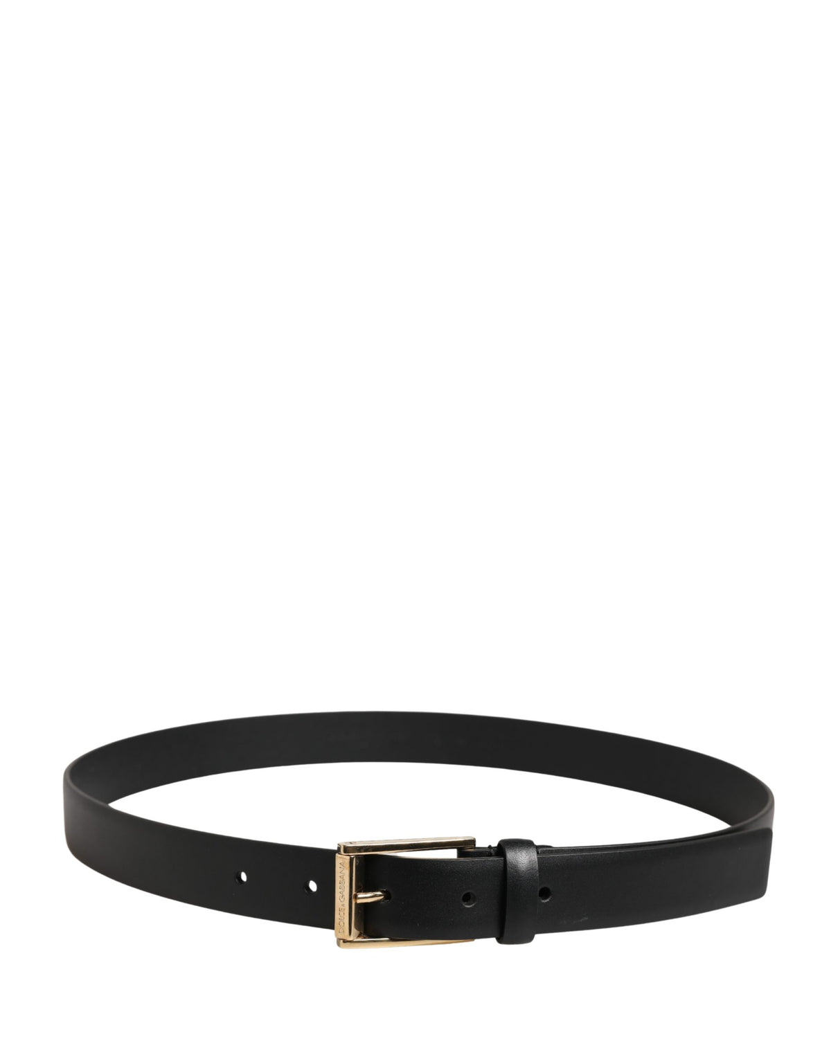 Dolce & Gabbana Men Black Classic Leather Metal Buckle Belt - view 3