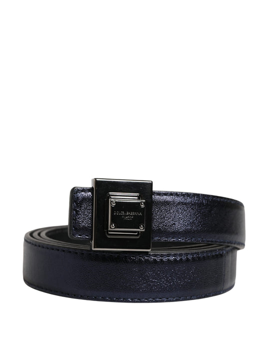 Dolce & Gabbana Men Black Classic Leather Square Buckle Belt - YSONA