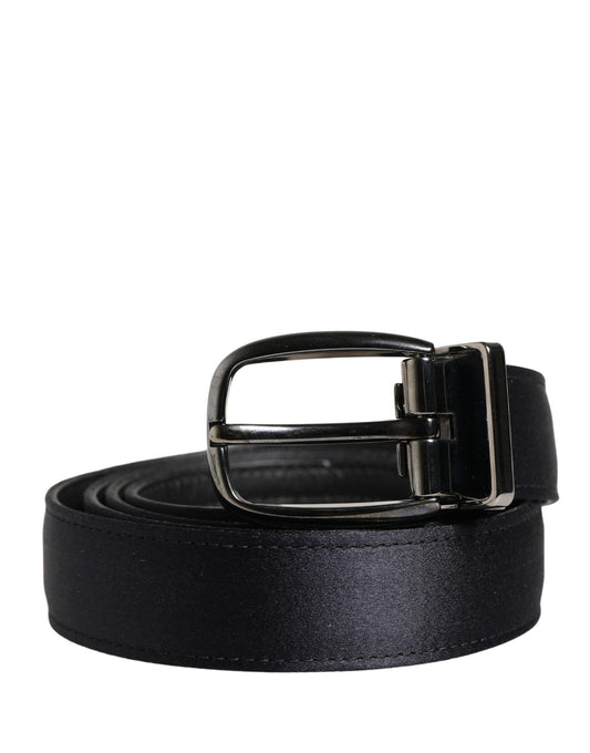 Dolce & Gabbana Men Black Classic Viscose Metal Buckle Belt - YSONA