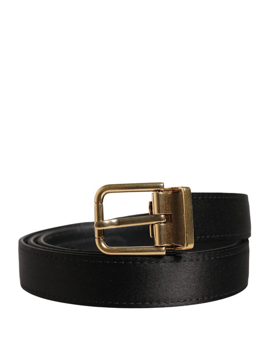 Dolce & Gabbana Men Black Classic Viscose Metal Buckle Belt - YSONA