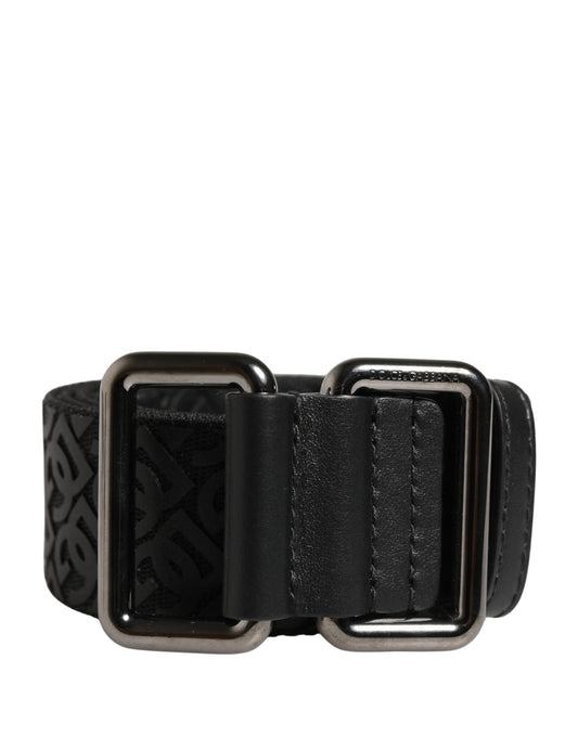 Dolce & Gabbana Men Black DG Logo Polyester Metal Buckle Belt - YSONA