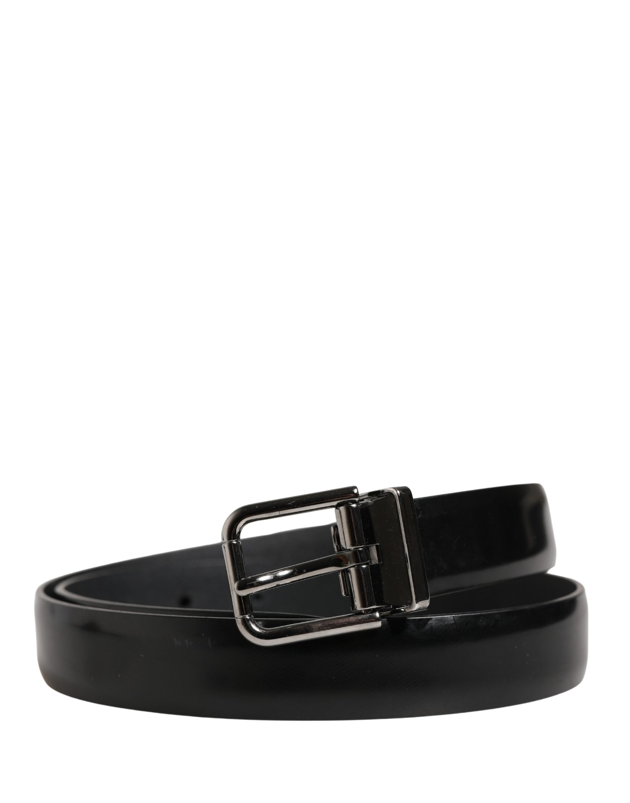 Dolce & Gabbana Men Black Leather Classic Metal Buckle Belt - YSONA