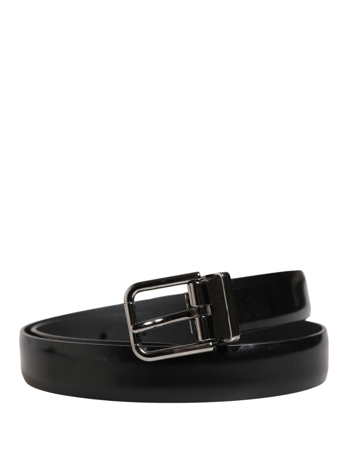 Dolce & Gabbana Men Black Leather Classic Metal Buckle Belt - view 2