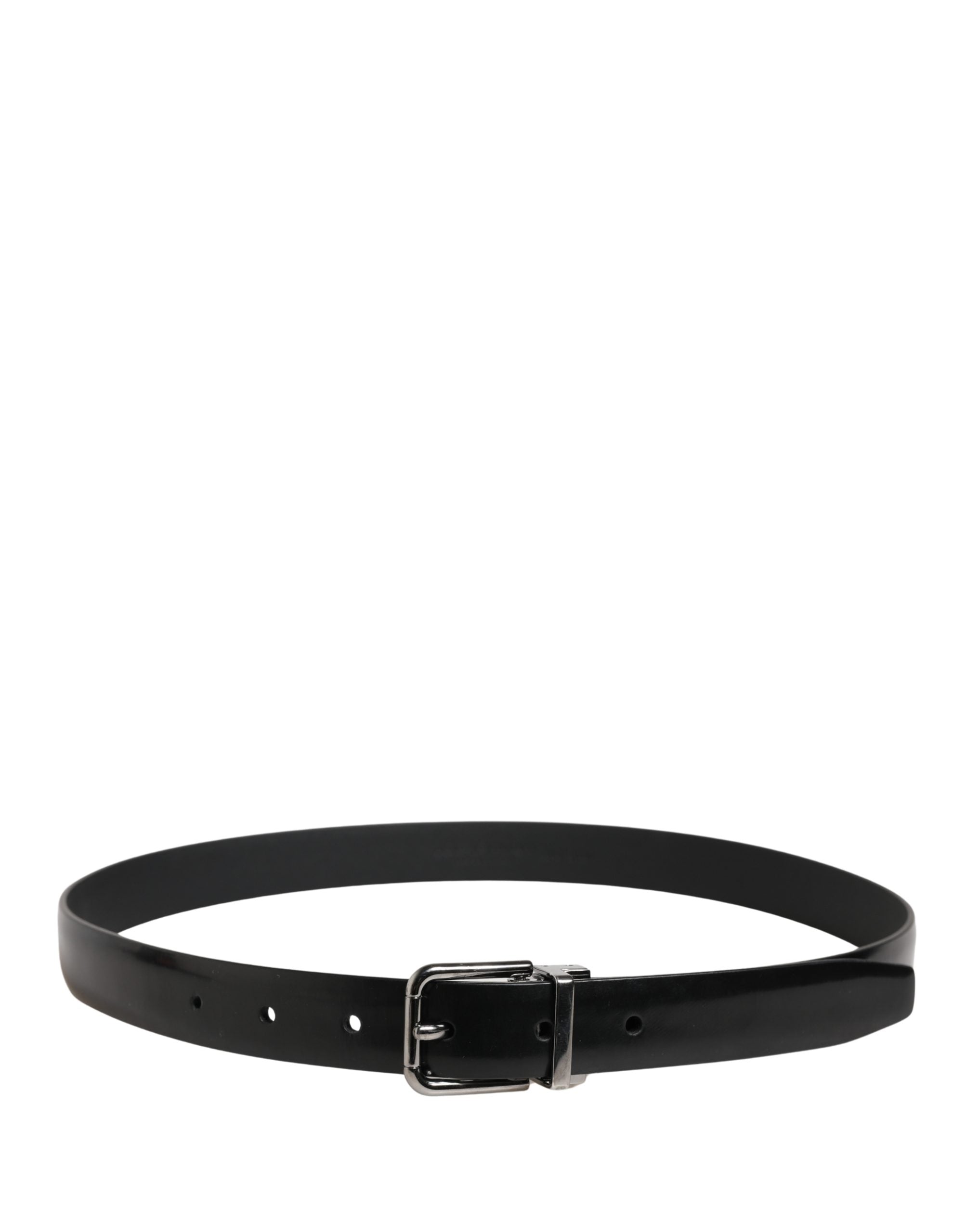 Dolce & Gabbana Men Black Leather Classic Metal Buckle Belt - view 3