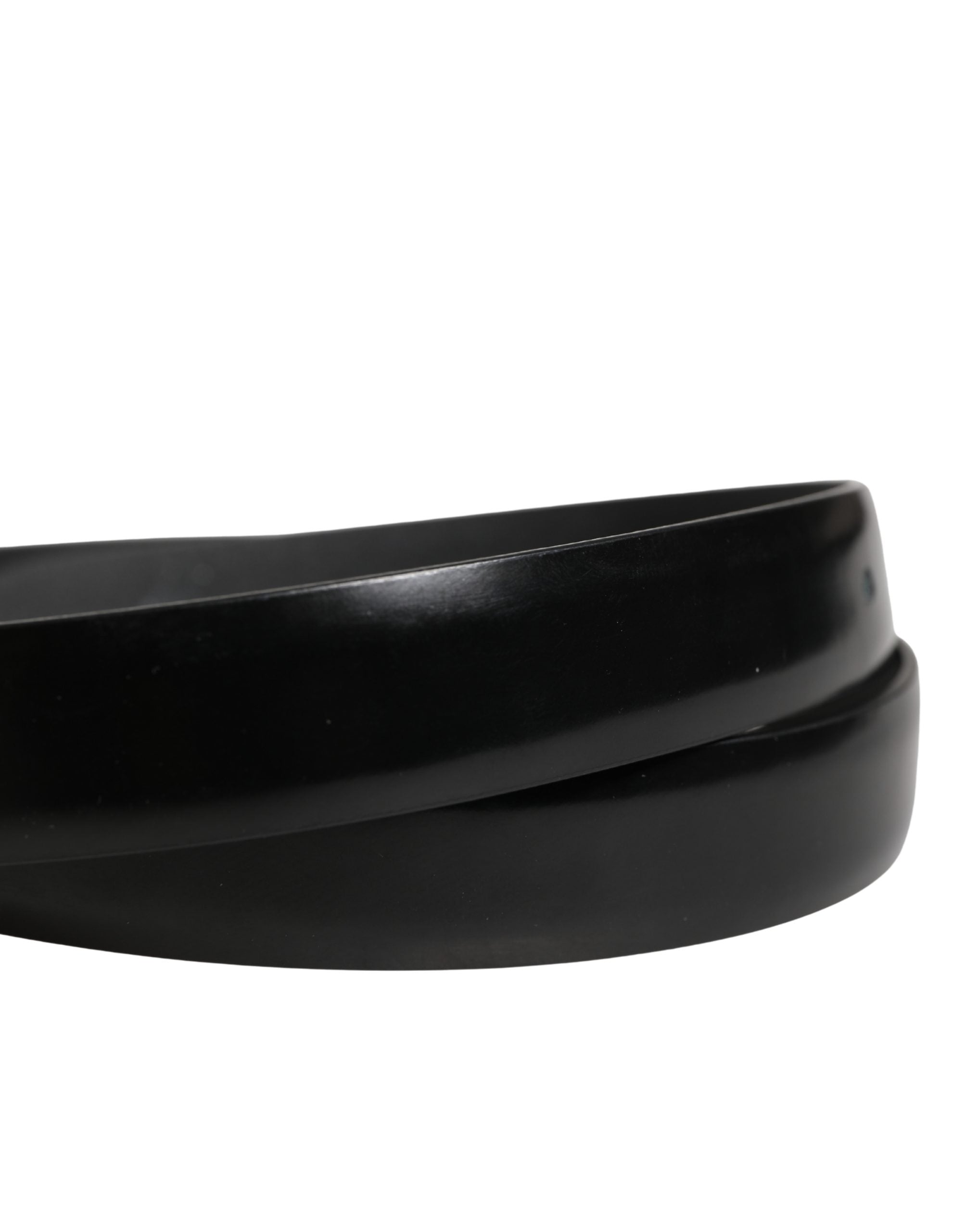 Dolce & Gabbana Men Black Leather Classic Metal Buckle Belt - view 5