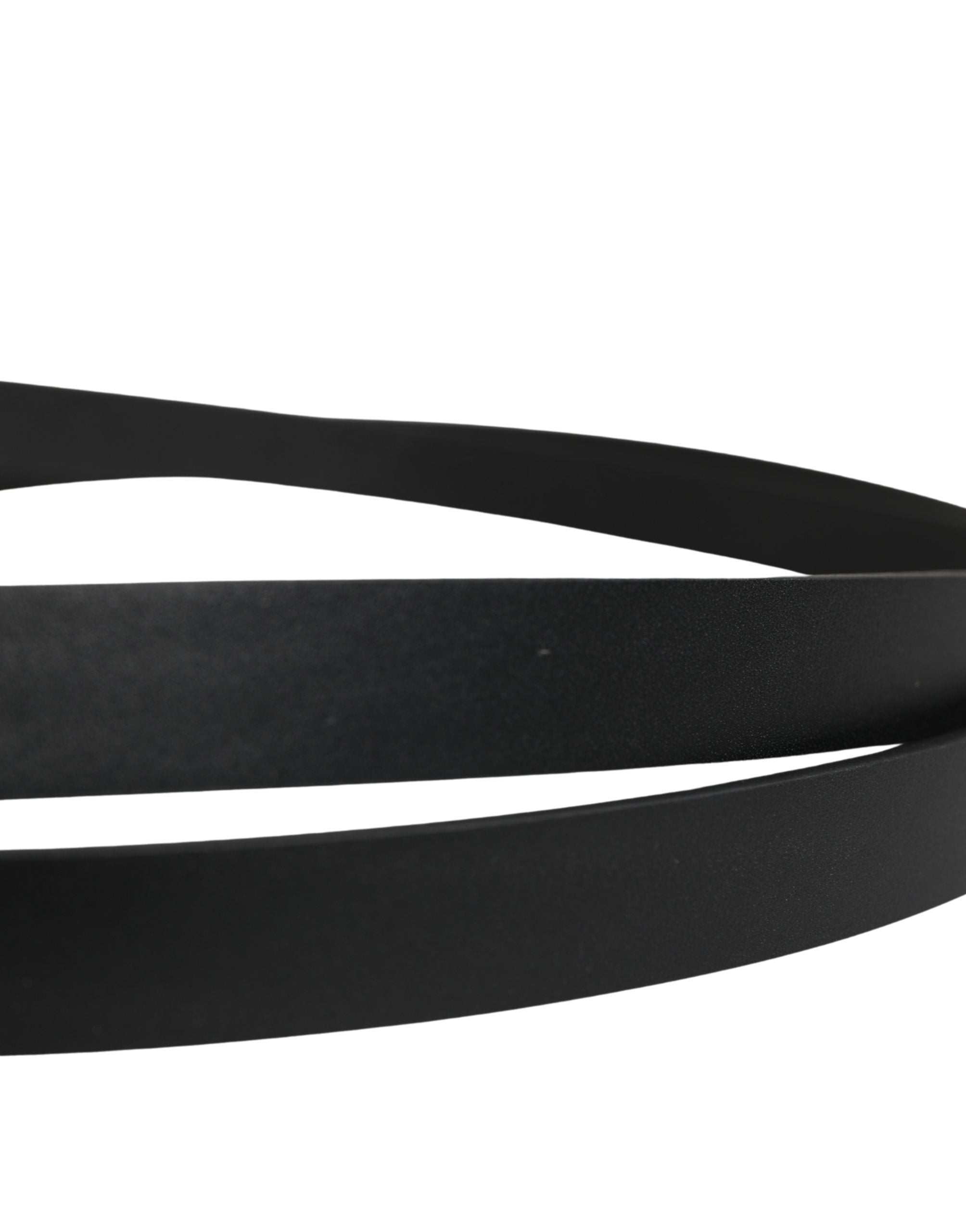Dolce & Gabbana Men Black Leather Classic Metal Buckle Belt - view 5