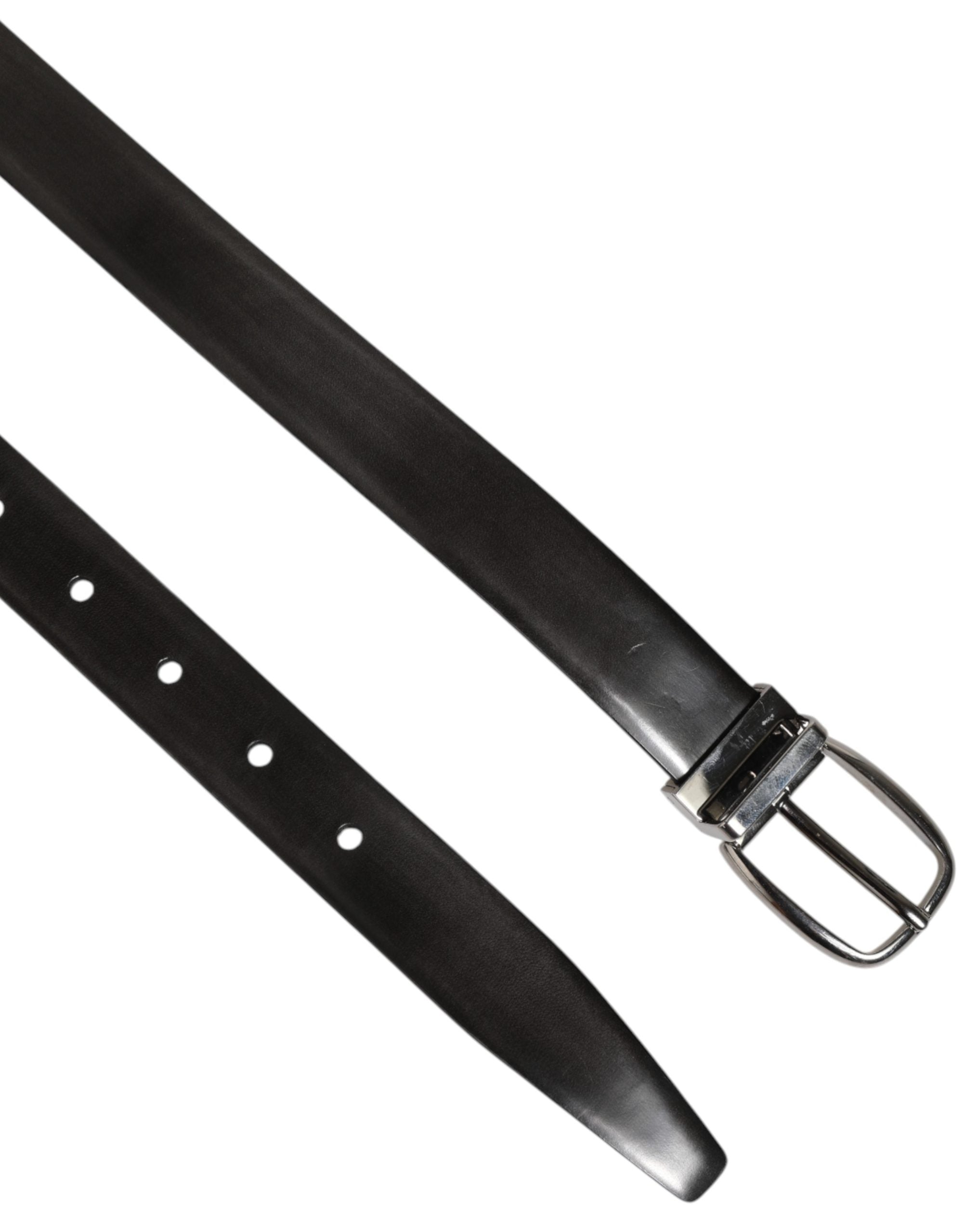 Dolce & Gabbana Men Black Leather Classic Metal Buckle Belt - view 4