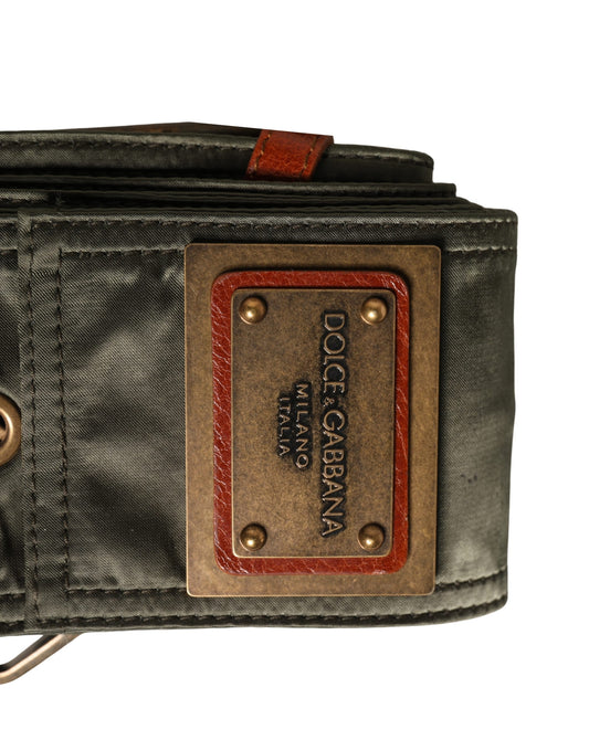 Dolce & Gabbana Men Black Wide Leather DG Metal Buckle Belt - YSONA