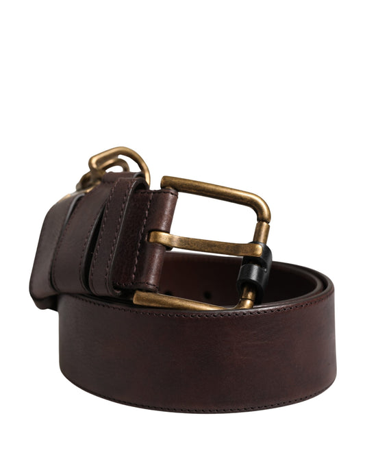 Dolce & Gabbana Men Brown Calfskin Leather Metal Buckle Belt - YSONA