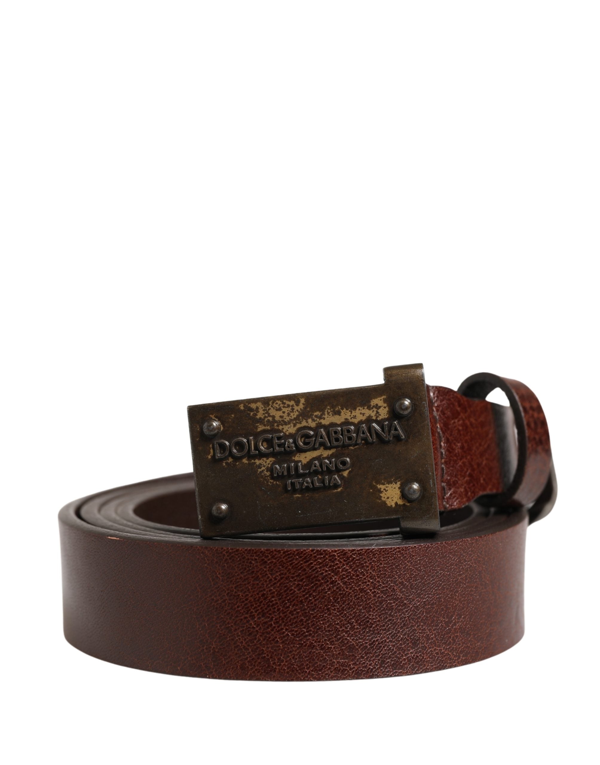 Dolce & Gabbana Men Brown Classic Leather Logo Buckle Belt - view 2