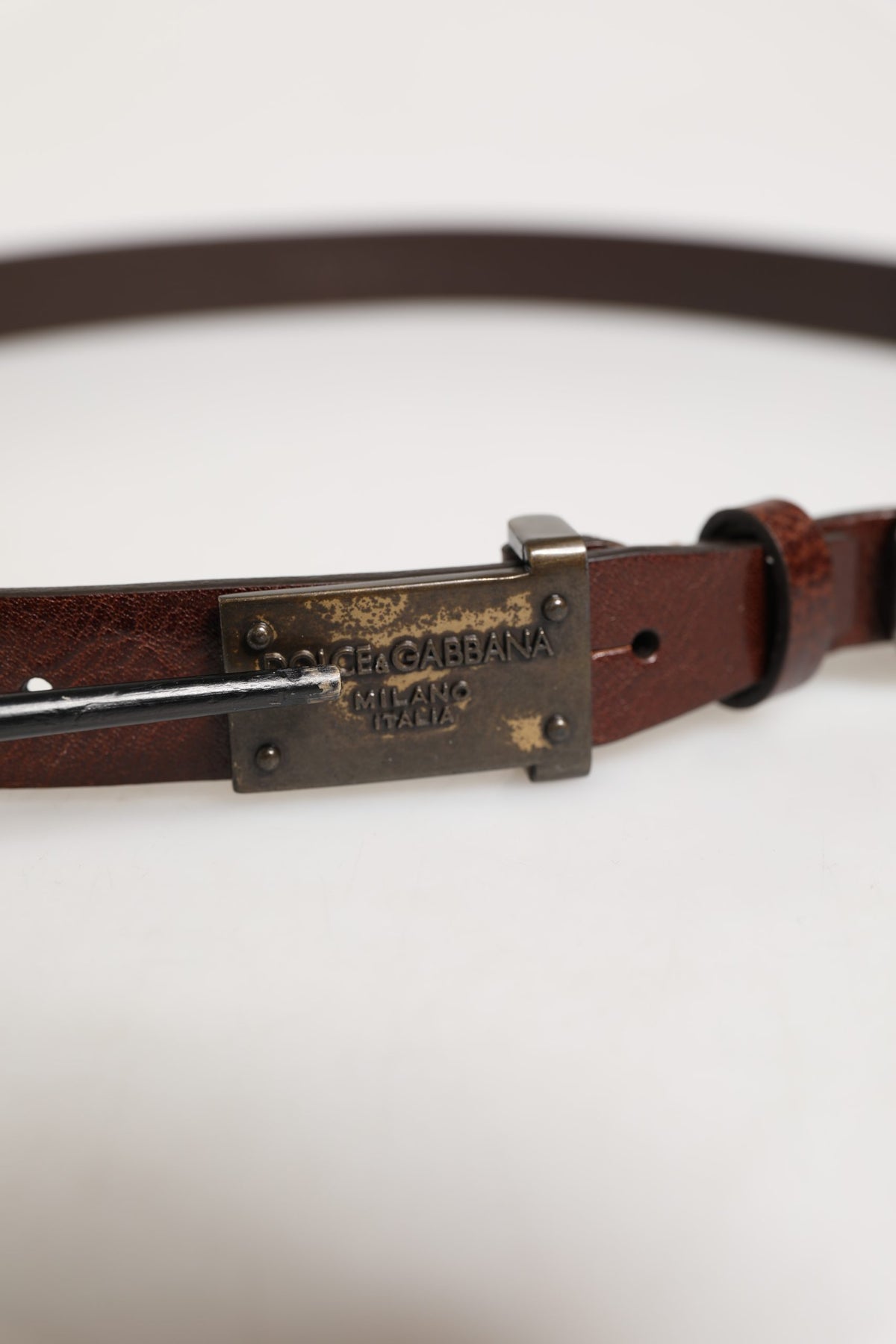 Dolce & Gabbana Men Brown Classic Leather Logo Buckle Belt - view 5