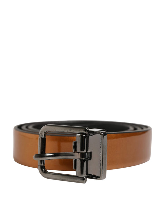 Dolce & Gabbana Men Brown Classic Leather Metal Buckle Belt - YSONA