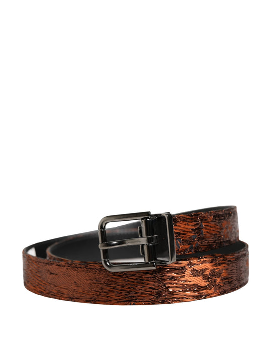 Dolce & Gabbana Men Brown Classic Polyester Metal Buckle Belt - YSONA