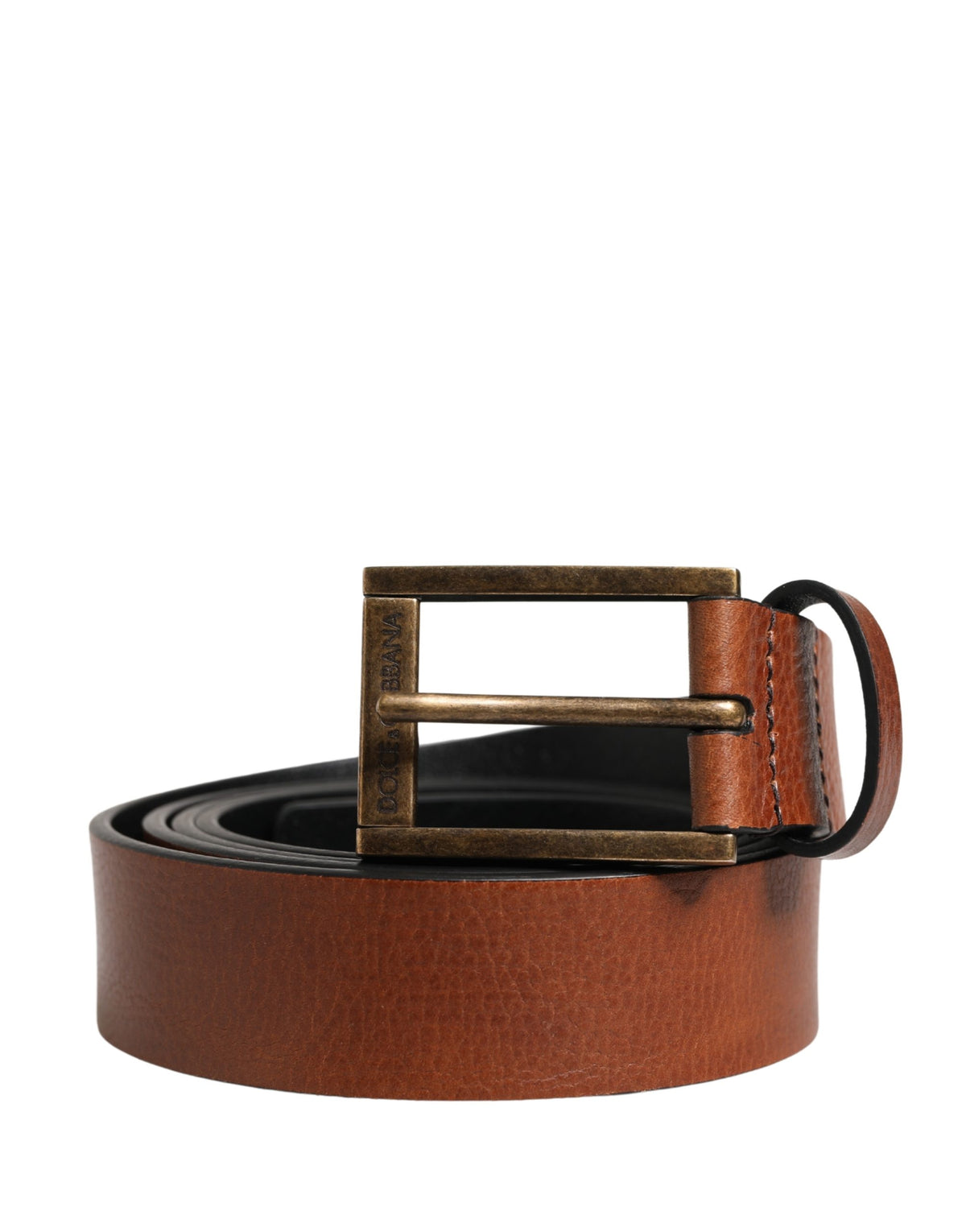 Dolce & Gabbana Men Brown Leather Classic Metal Buckle Belt - view 2