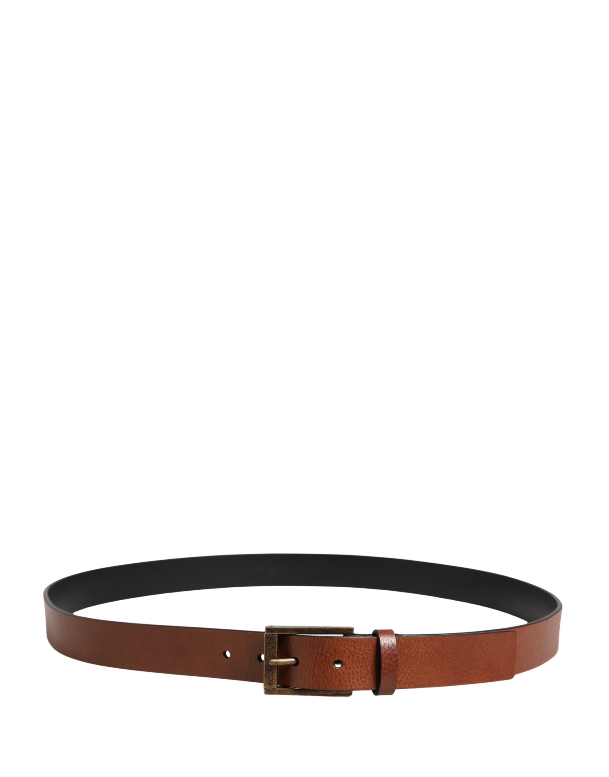 Dolce & Gabbana Men Brown Leather Classic Metal Buckle Belt - view 3
