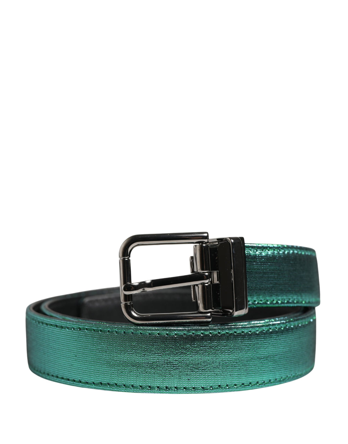 Dolce & Gabbana Men Green Lurex Polyester Metal Buckle Belt - YSONA
