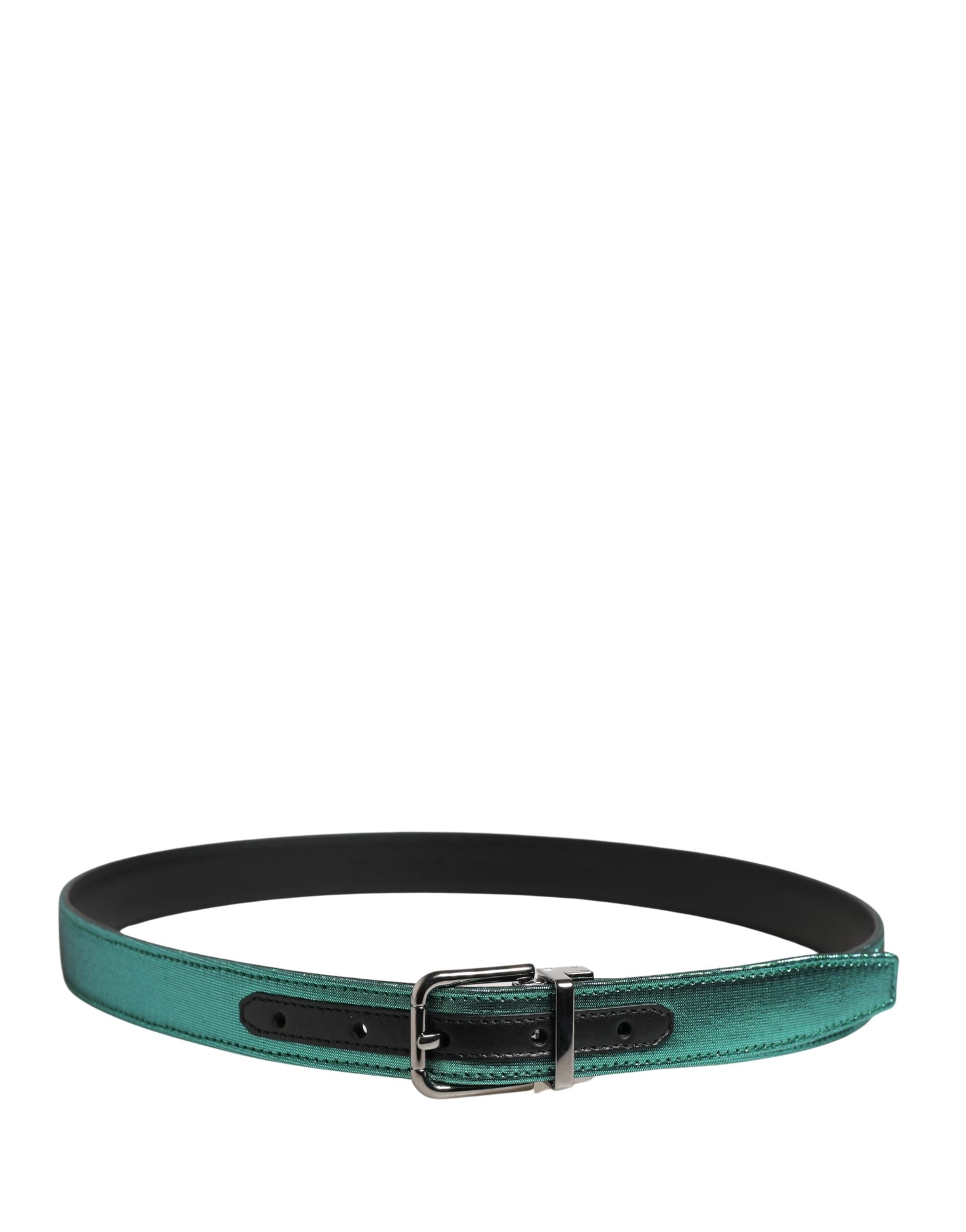 Dolce & Gabbana Men Green Lurex Polyester Metal Buckle Belt - view 3