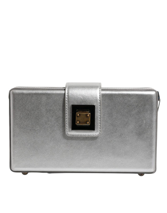 Dolce & Gabbana Metallic Silver DG BOX Leather Shoulder Strap Bag - YSONA