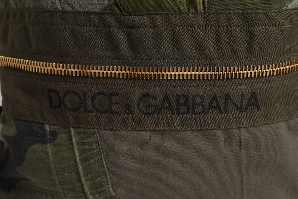 Dolce & Gabbana Military Green Patchwork Rucksack Backpack Bag - view 3