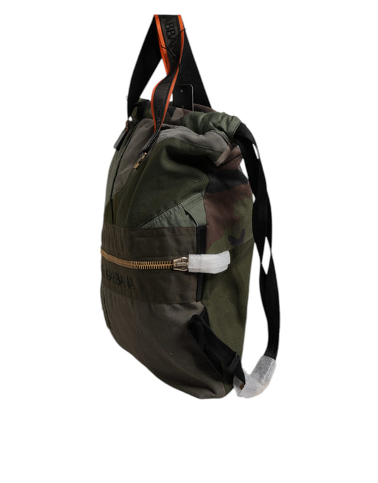 Dolce & Gabbana Military Green Patchwork Rucksack Backpack Bag - YSONA