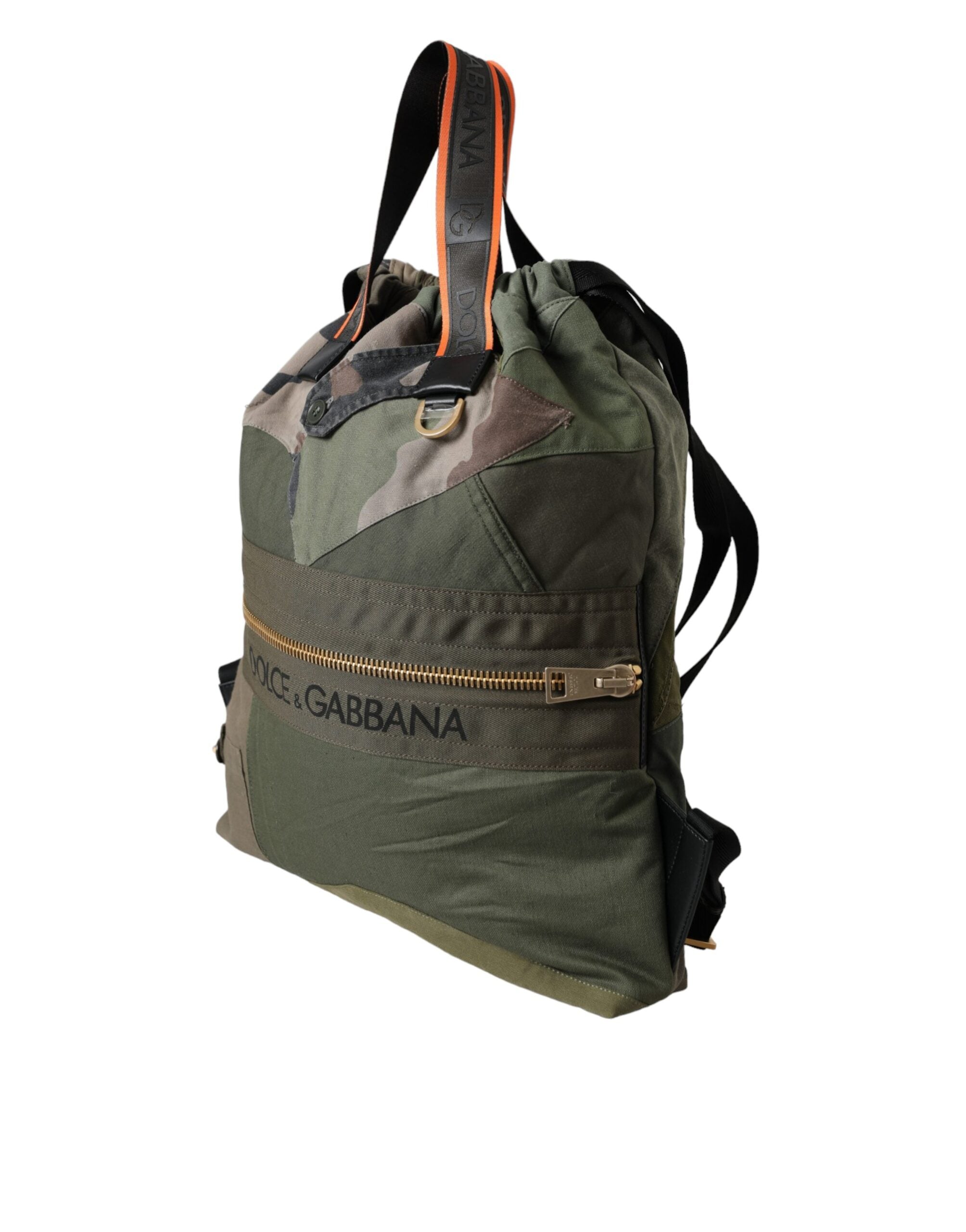 Dolce & Gabbana Military Green Patchwork Rucksack Backpack Bag - view 3