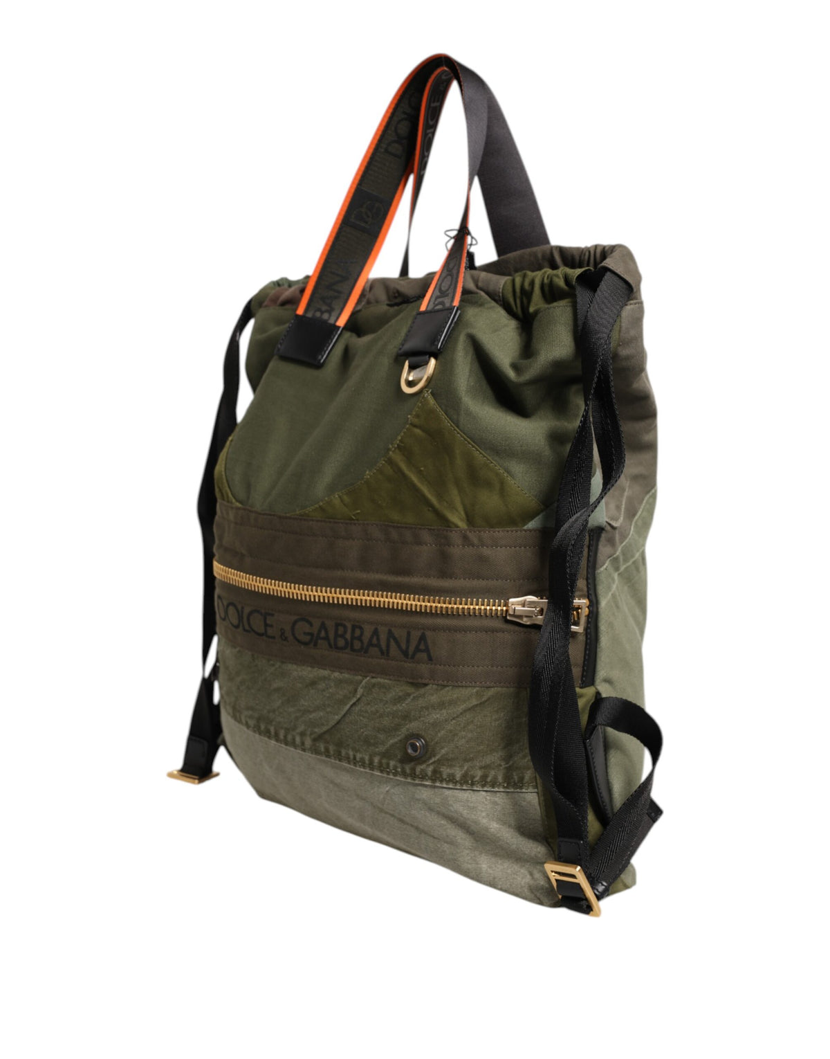 Dolce & Gabbana Military Green Patchwork Rucksack Backpack Bag - view 4