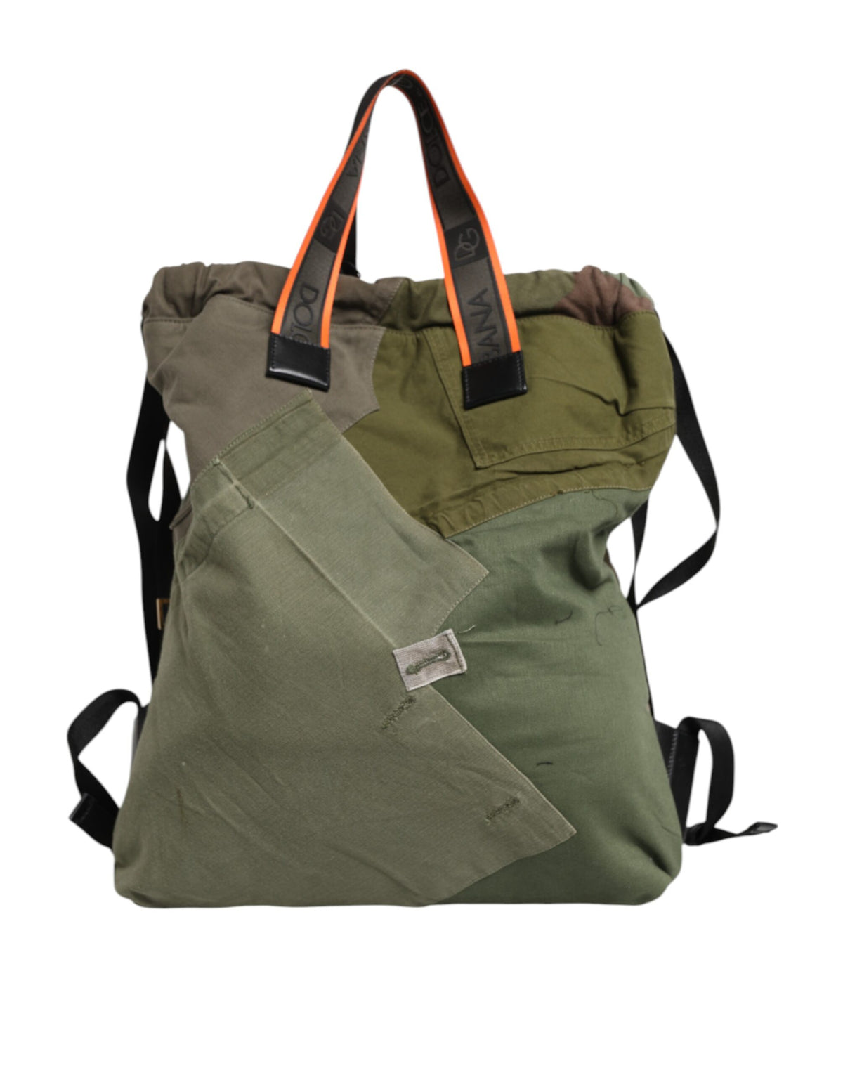 Dolce & Gabbana Military Green Patchwork Rucksack Backpack Bag - view 5