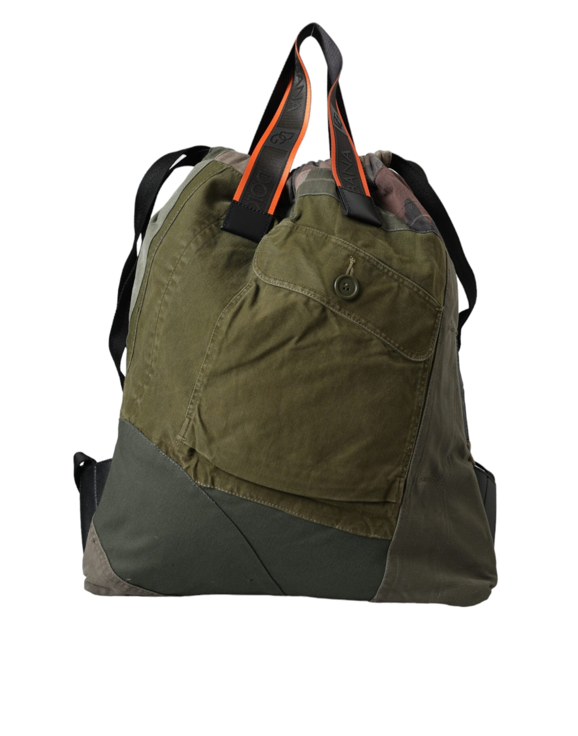 Dolce & Gabbana Military Green Patchwork Rucksack Backpack Bag - view 4