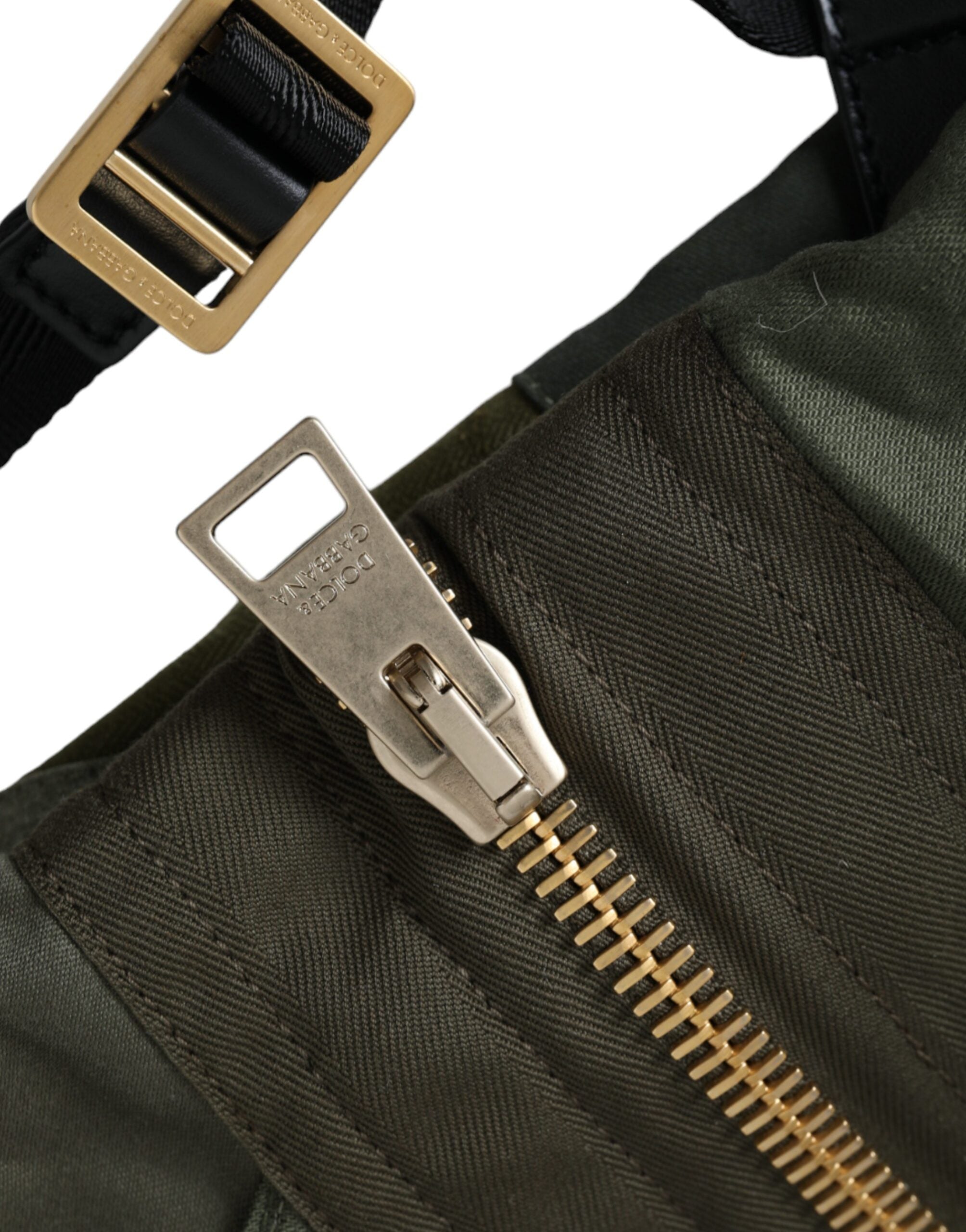 Dolce & Gabbana Military Green Patchwork Rucksack Backpack Bag - view 5