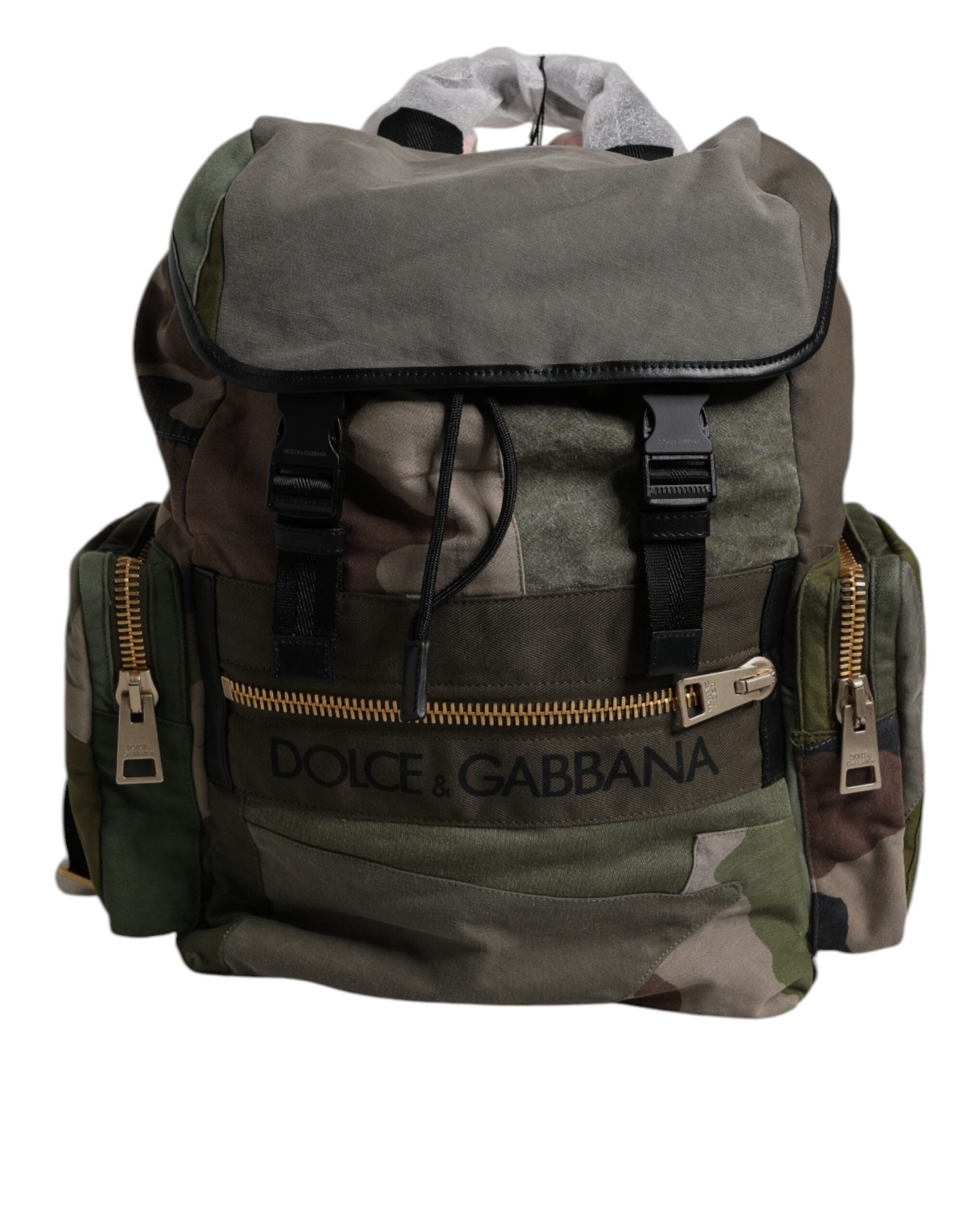 Dolce & Gabbana Military Green Patchwork School Backpack Bag - view 5
