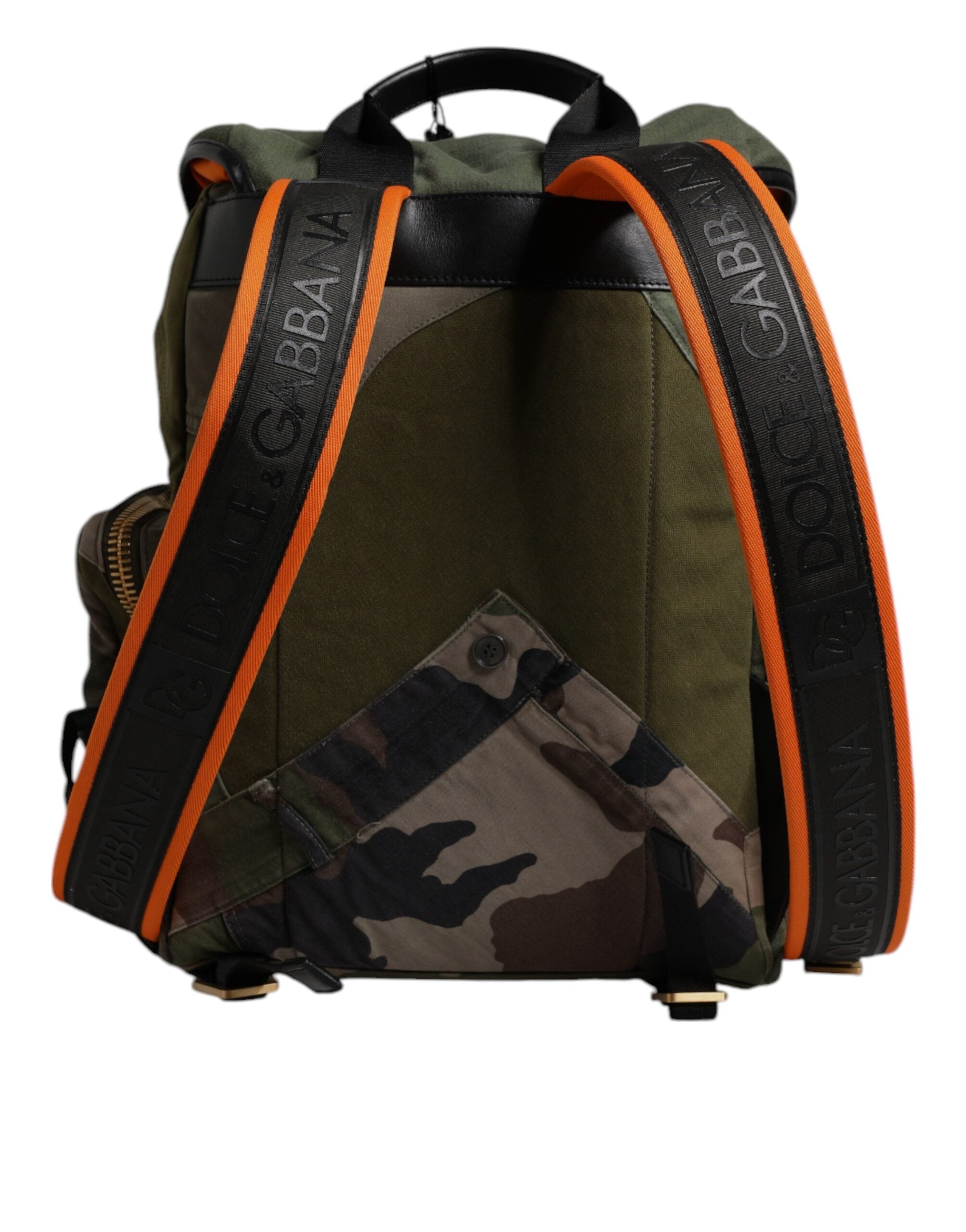 Dolce & Gabbana Military Green Patchwork School Backpack Bag - view 2