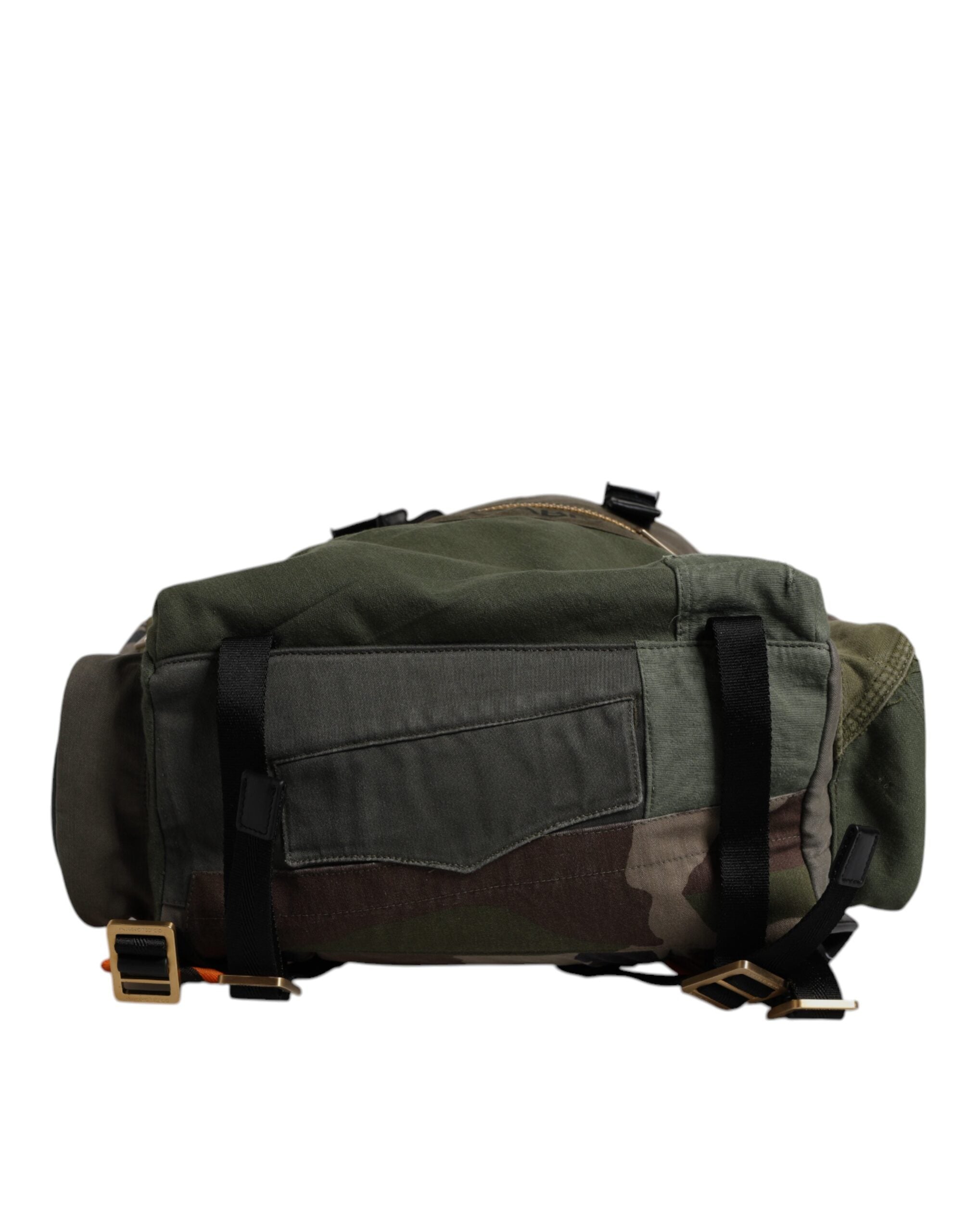 Dolce & Gabbana Military Green Patchwork School Backpack Bag - view 3