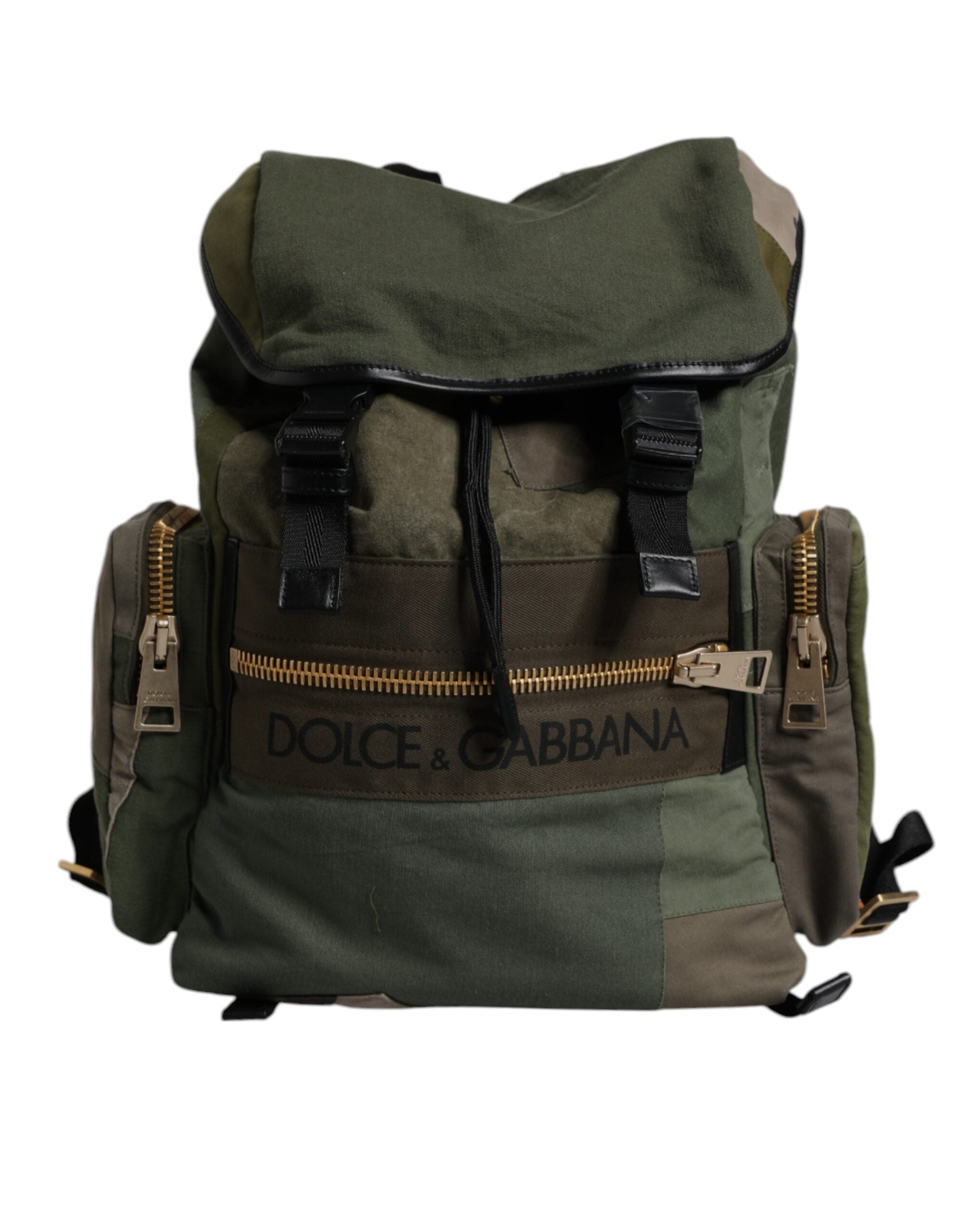 Dolce & Gabbana Military Green Patchwork School Backpack Bag - view 5