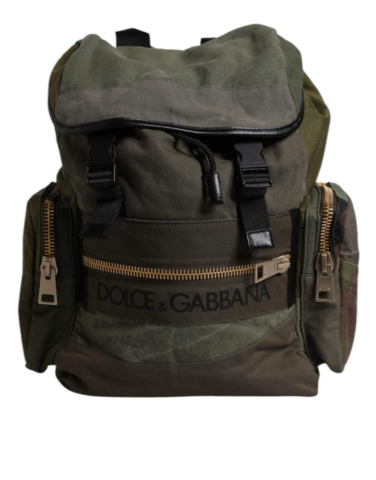 Dolce & Gabbana Military Green Patchwork School Backpack Bag - view 5