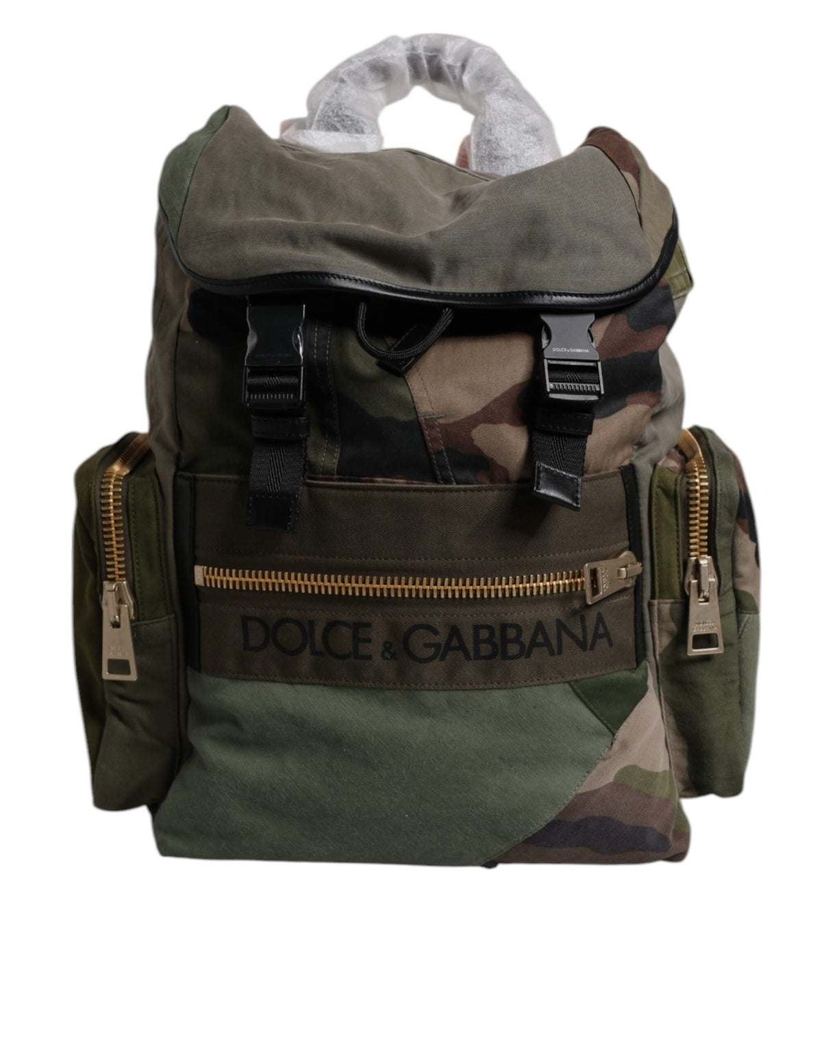 Dolce & Gabbana Military Green Patchwork Travel Backpack Bag - view 5
