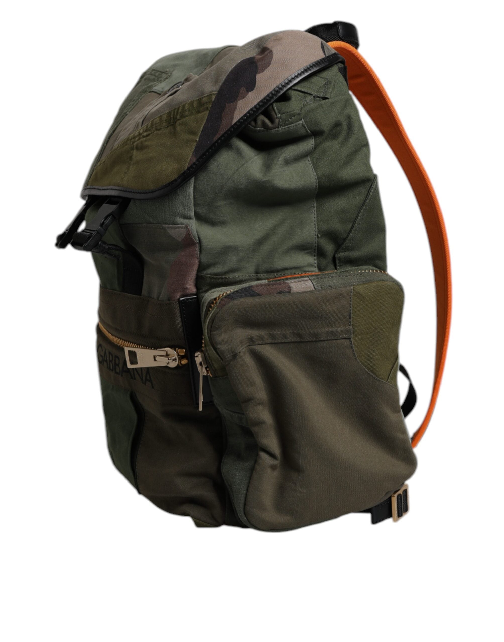 Dolce & Gabbana Military Green Patchwork Travel Backpack Bag - view 3