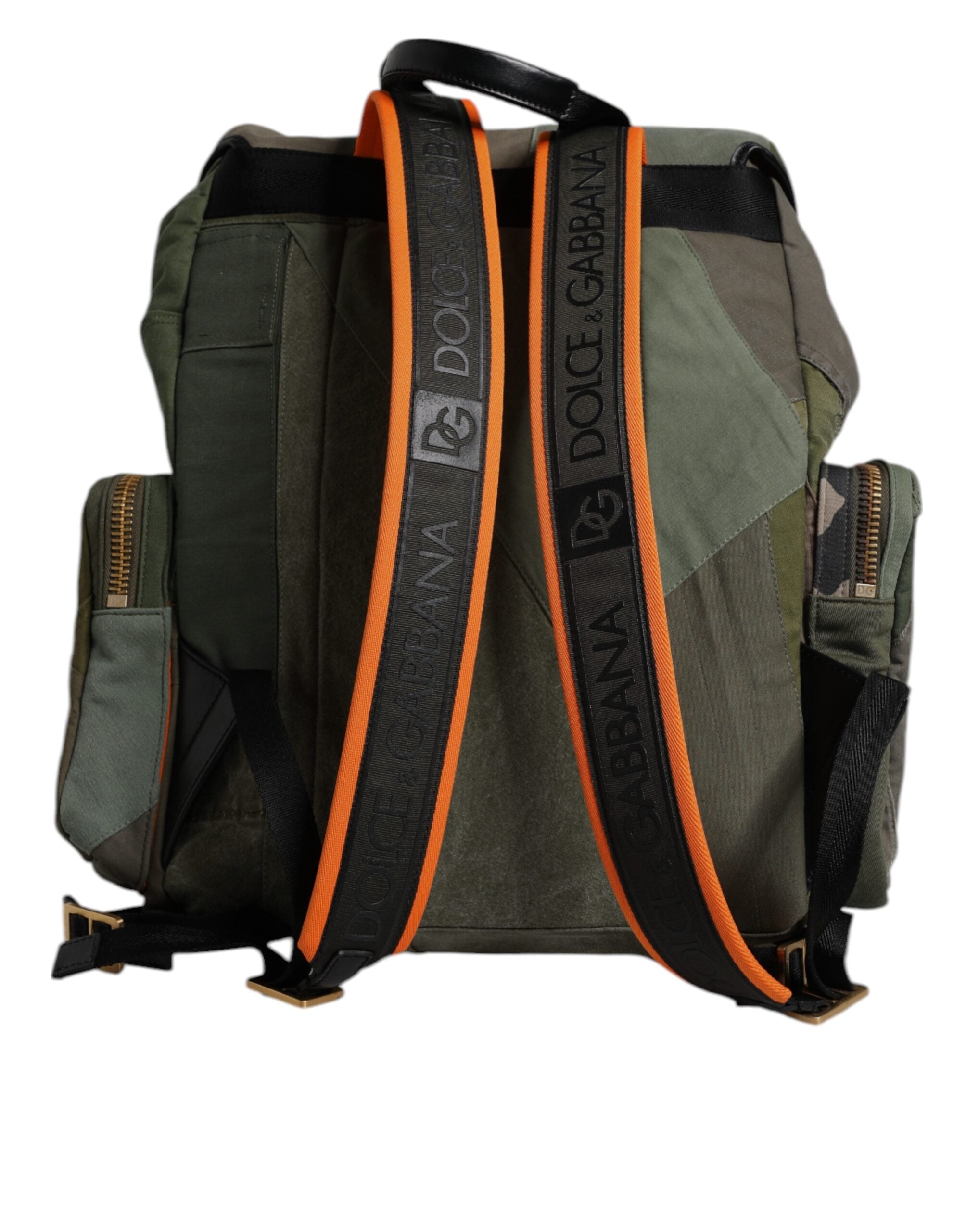 Dolce & Gabbana Military Green Patchwork Travel Backpack Bag - view 4