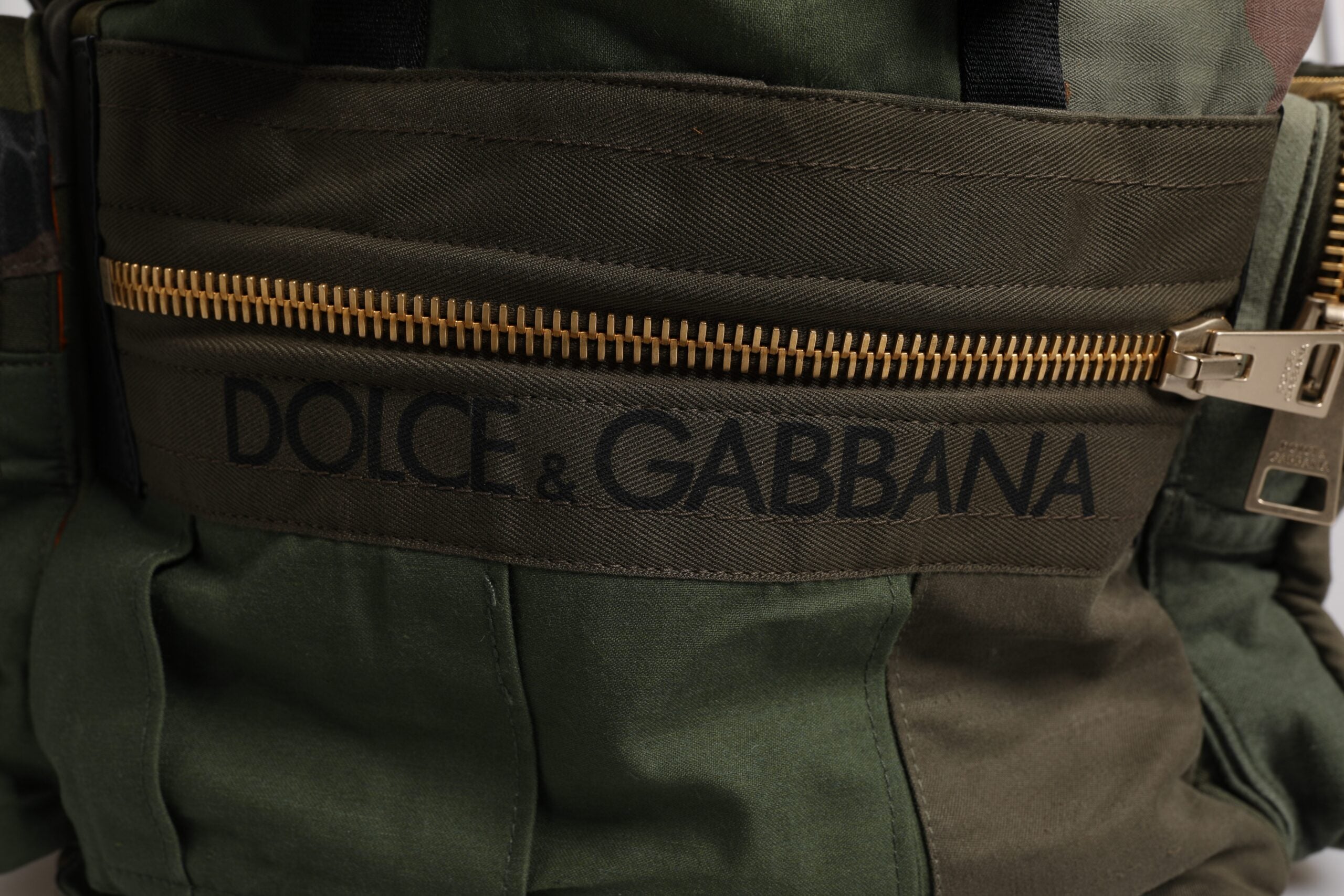 Dolce & Gabbana Military Green Patchwork Travel Backpack Bag - view 5