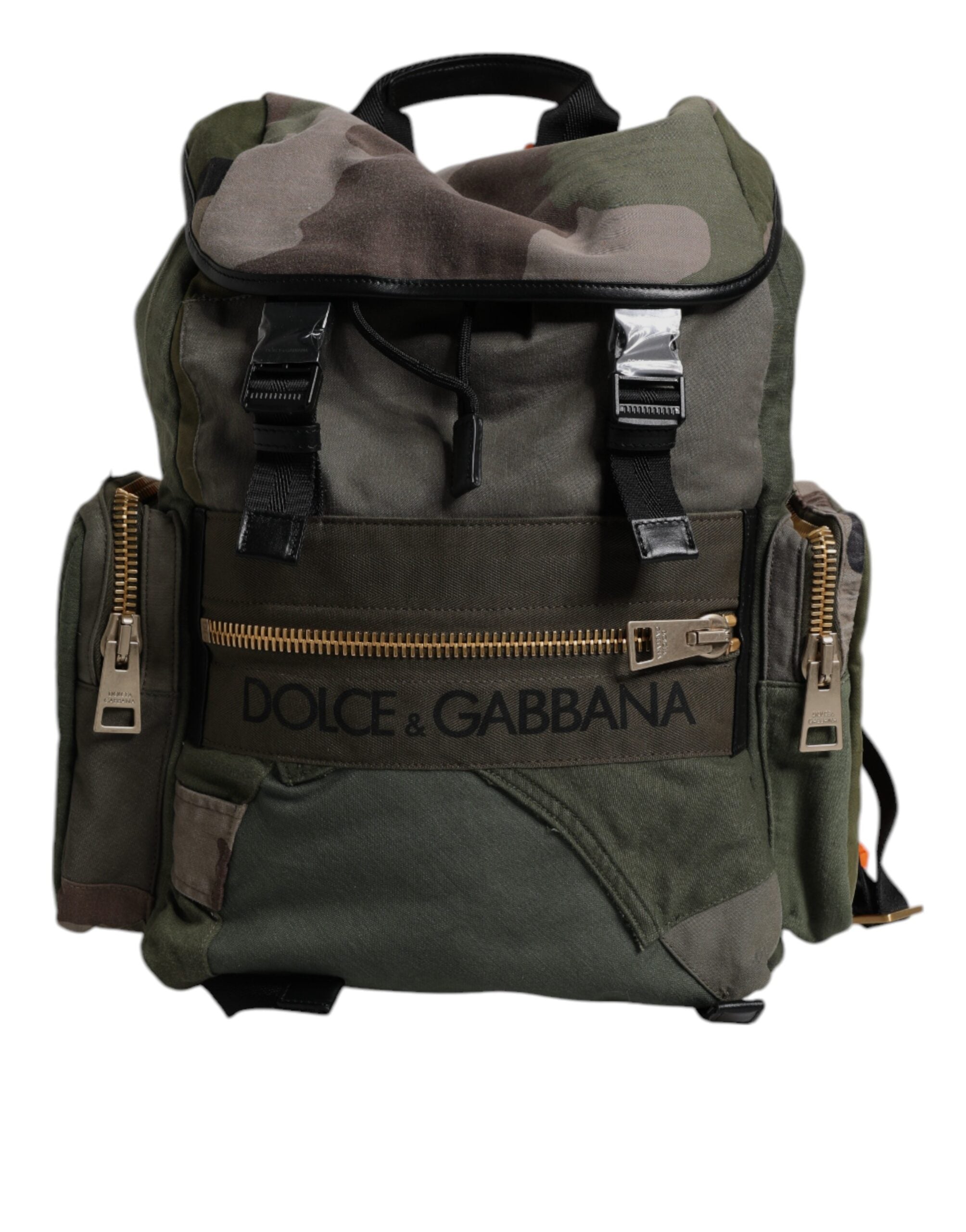 Dolce & Gabbana Military Green Patchwork Travel Backpack Bag - view 5