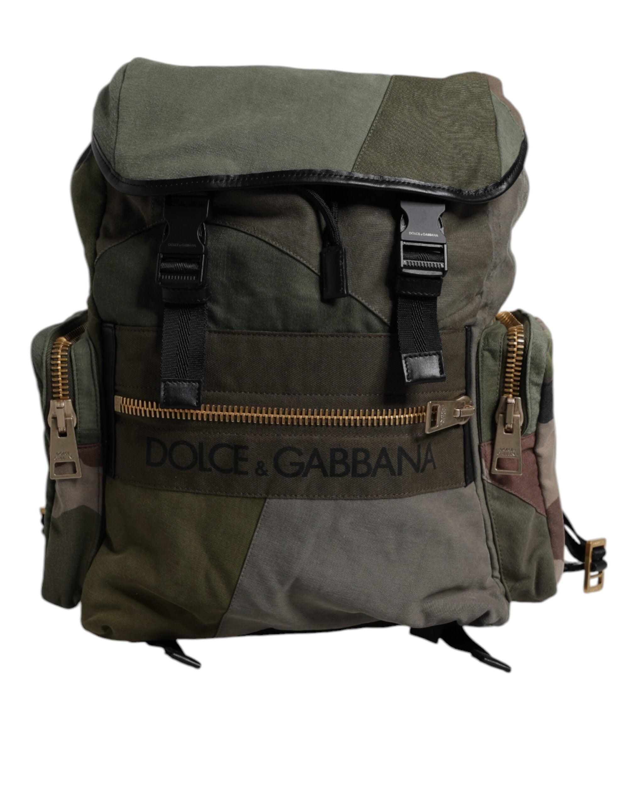 Dolce & Gabbana Military Green Patchwork Travel Backpack Bag - view 5