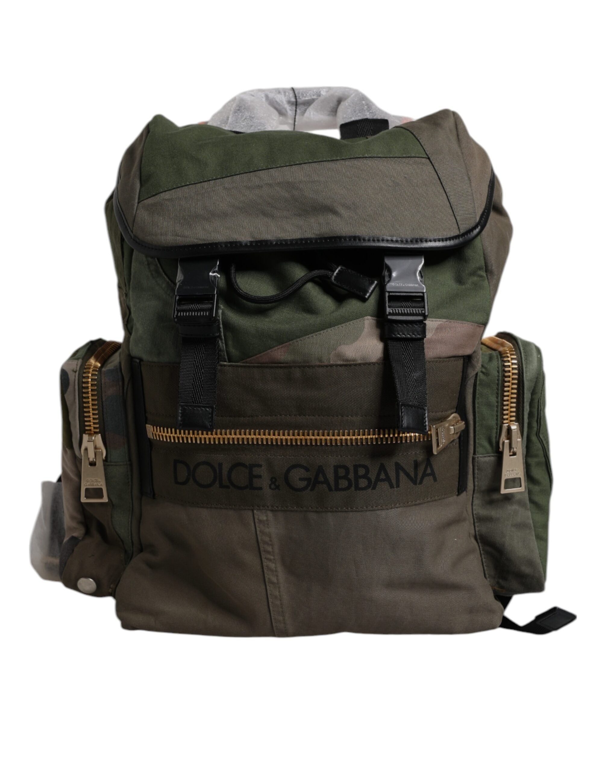 Dolce & Gabbana Military Green Patchwork Travel Backpack Bag - view 5