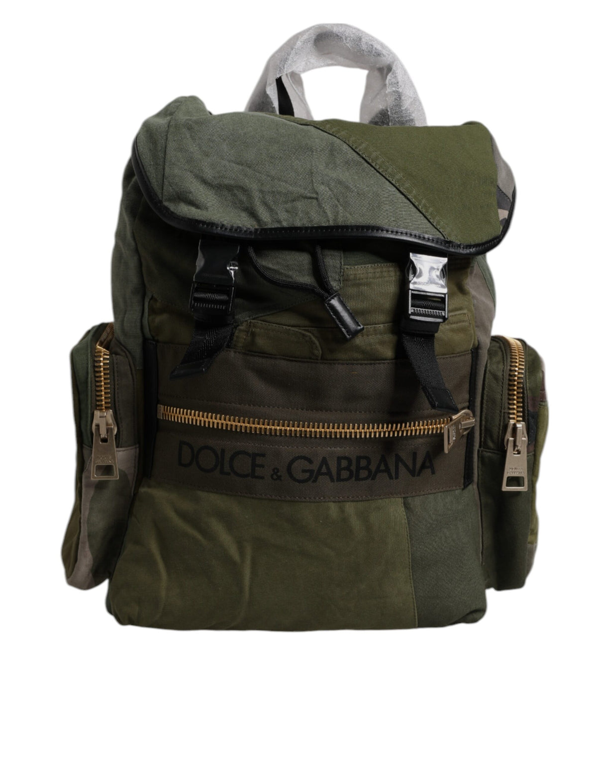 Dolce & Gabbana Military Green Patchwork Travel Backpack Bag - view 5