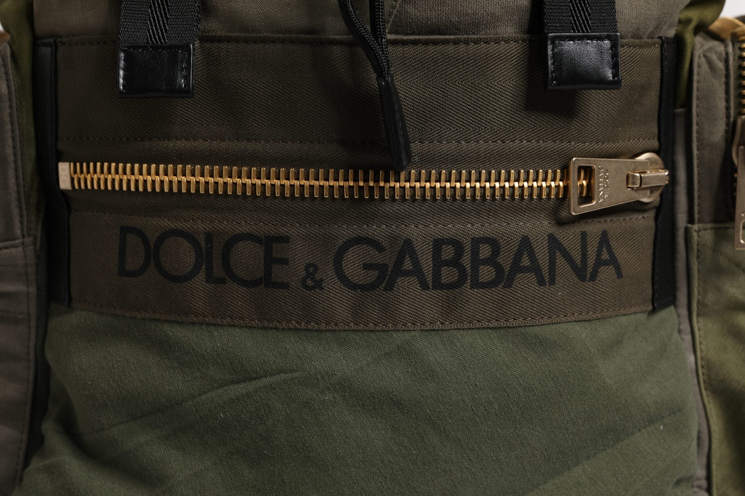 Dolce & Gabbana Military Green Patchwork Travel Backpack Bag - view 3