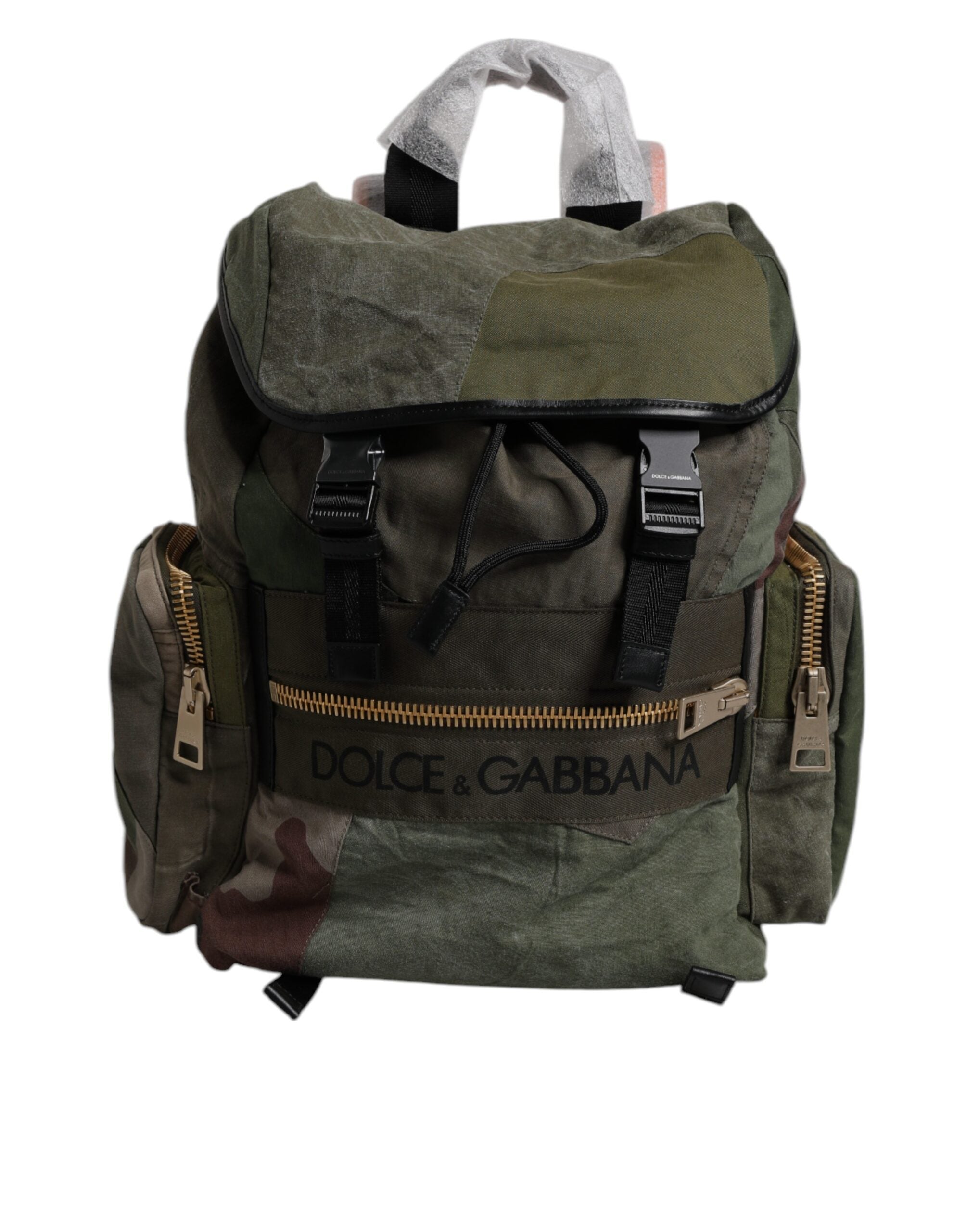 Dolce & Gabbana Military Green Patchwork Travel Backpack Bag - view 5