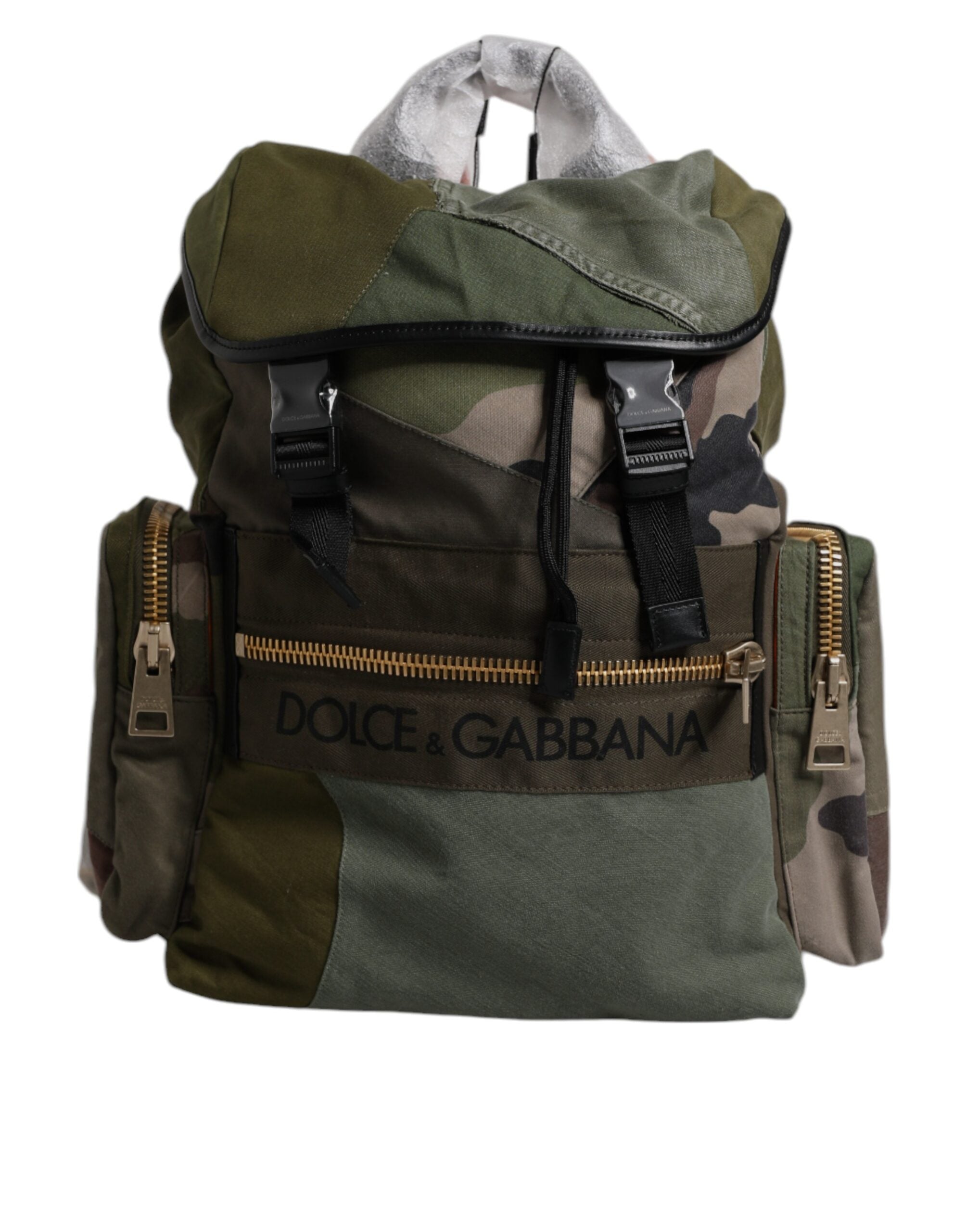 Dolce & Gabbana Military Green Patchwork Travel Backpack Bag - view 5
